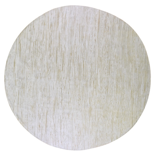 Gabbeh Design Hand Knotted Ivory Silk with Textured Wool Tone on Tone Hi-Low Pile Round Oriental Rug
