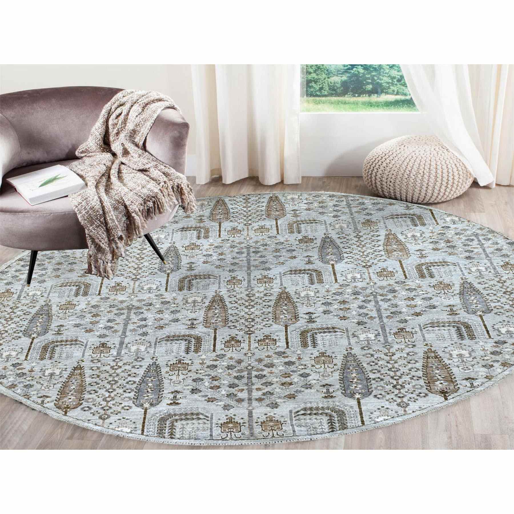 Oushak-And-Peshawar-Hand-Knotted-Rug-335815