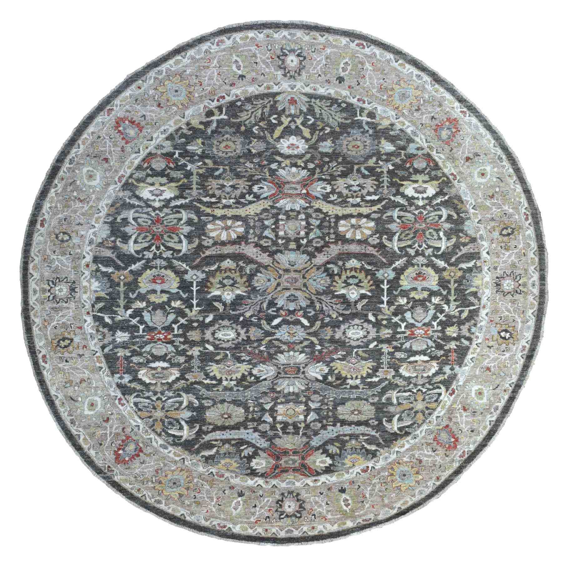 Oushak-And-Peshawar-Hand-Knotted-Rug-335915