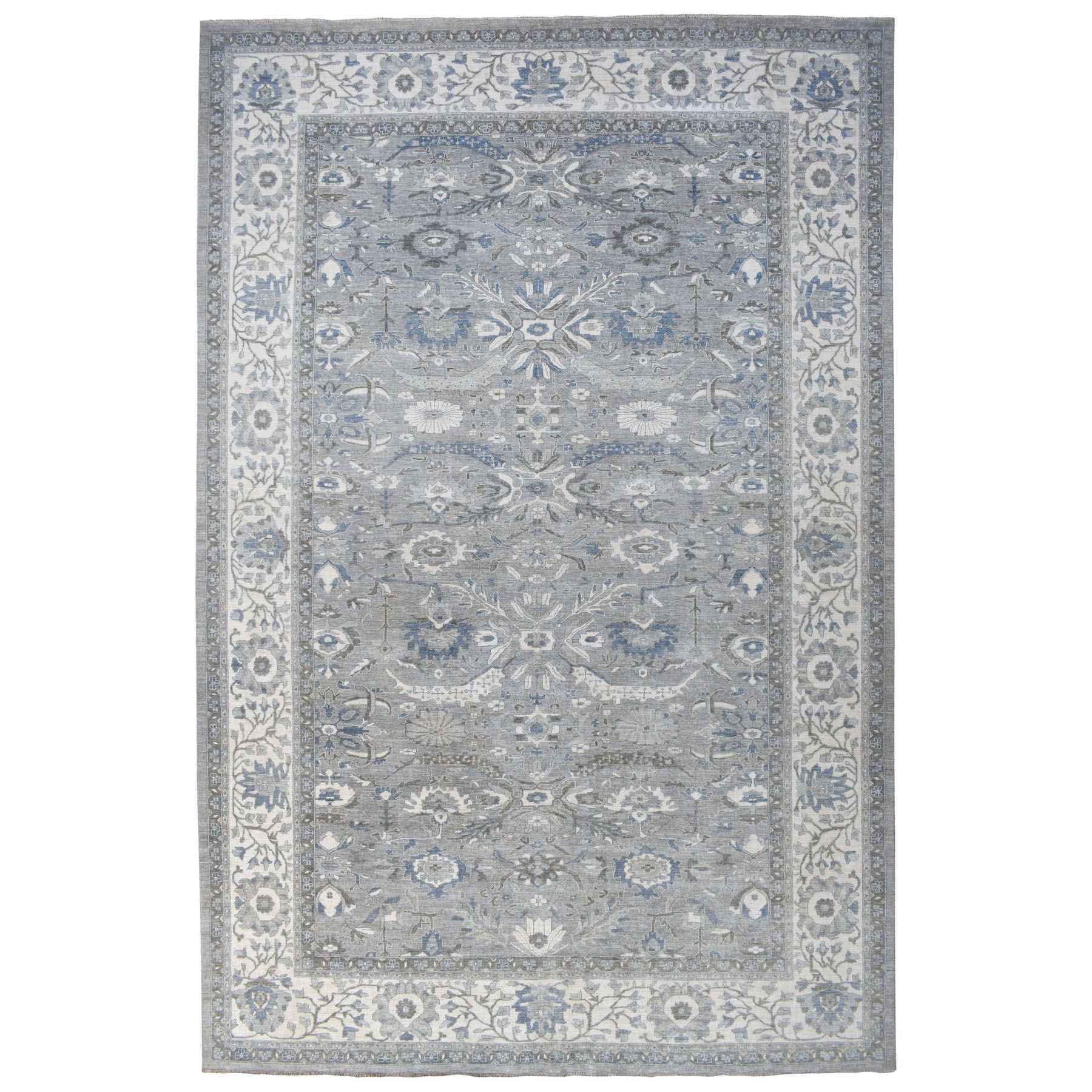 Oushak-And-Peshawar-Hand-Knotted-Rug-336915
