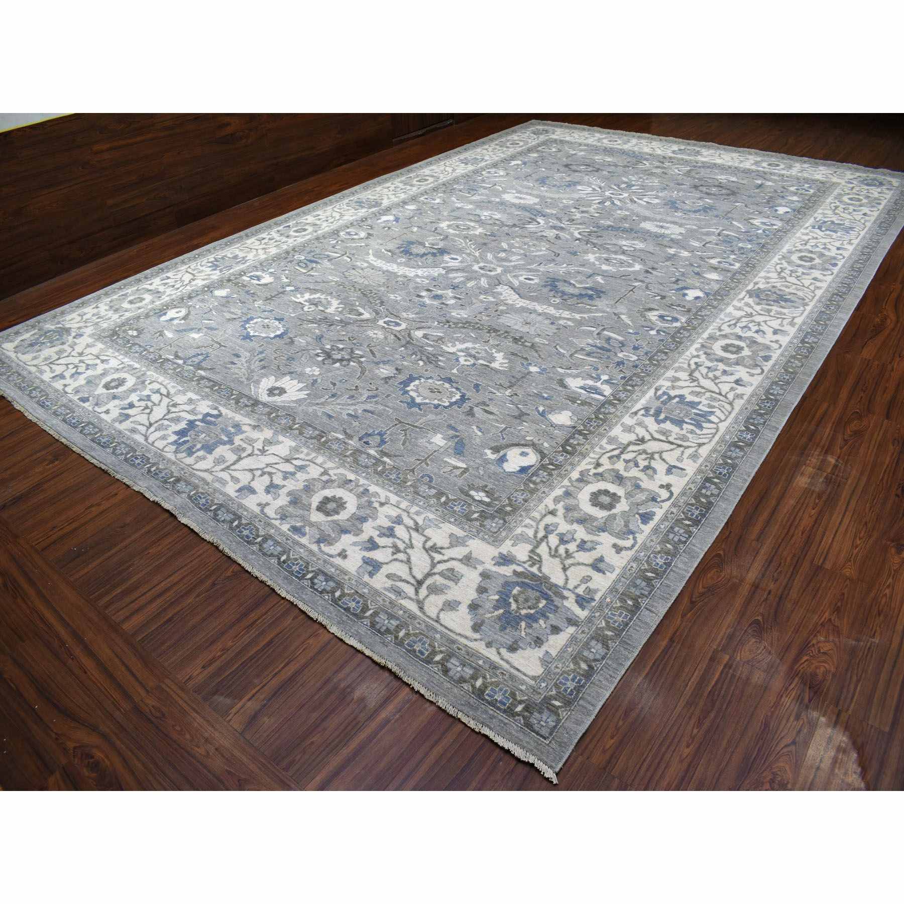 Oushak-And-Peshawar-Hand-Knotted-Rug-336915