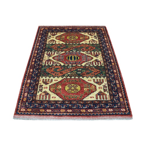 Afghan Ersari Hand Knotted Red In A Colorful Palette Pure Wool Tribal Geometric Design Oriental 