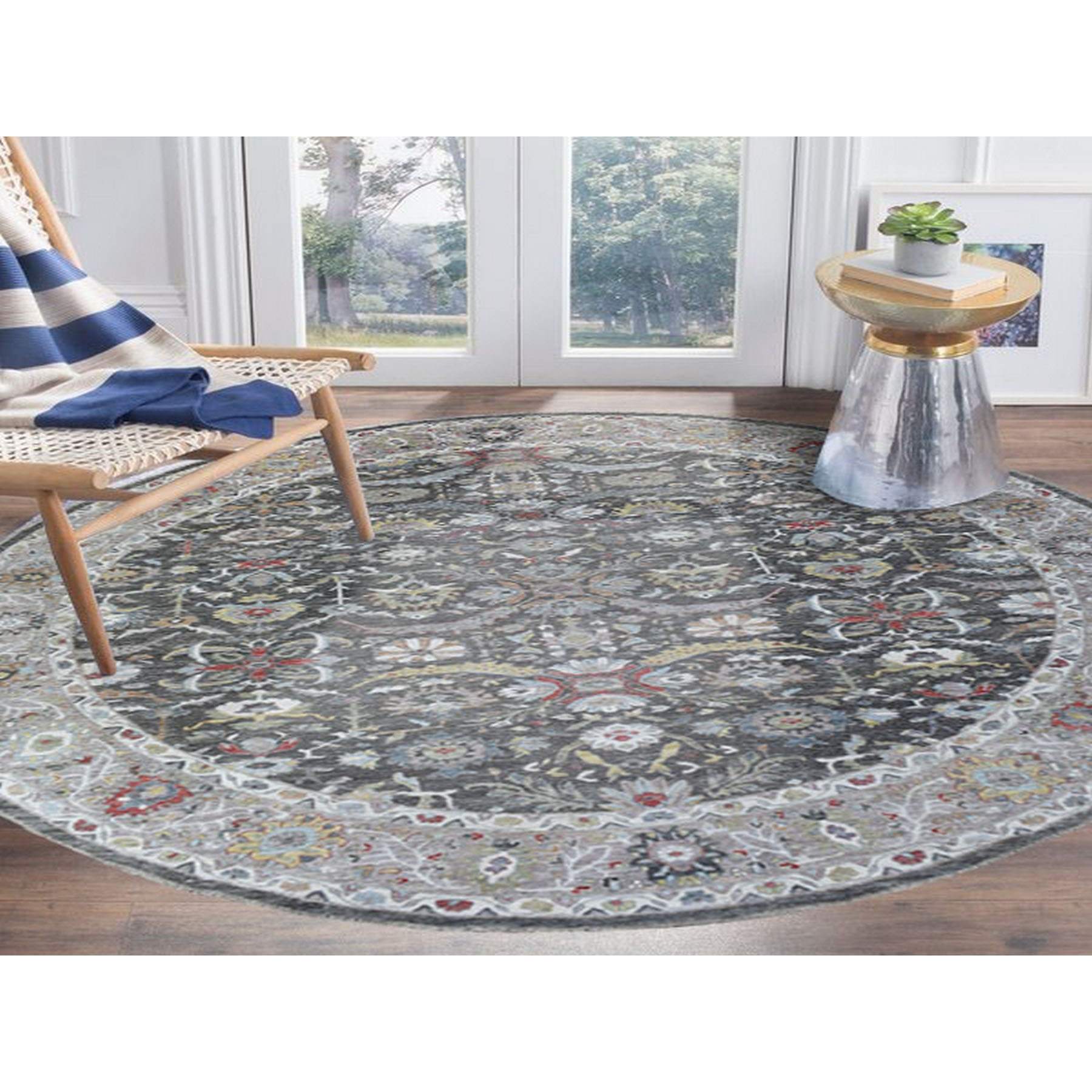 Oushak-And-Peshawar-Hand-Knotted-Rug-337825