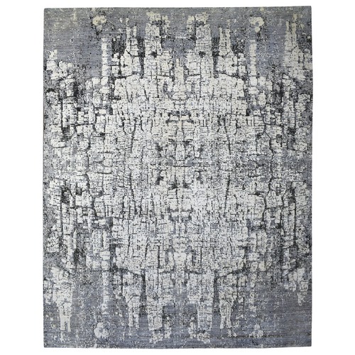 Extra Soft Oversized THE TREE BARK Abstract Design Hand Knotted Organic Wool Oriental Rug