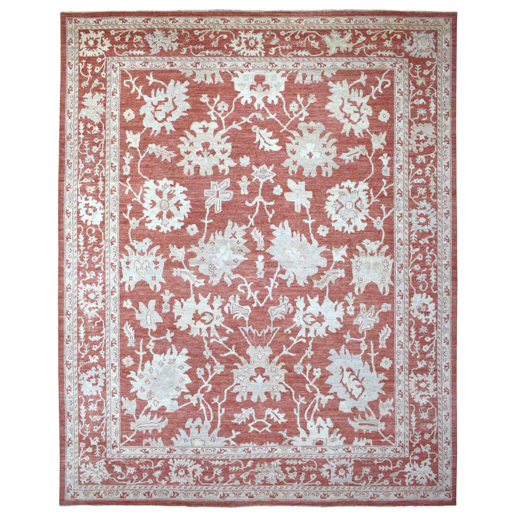 Oushak-And-Peshawar-Hand-Knotted-Rug-340725