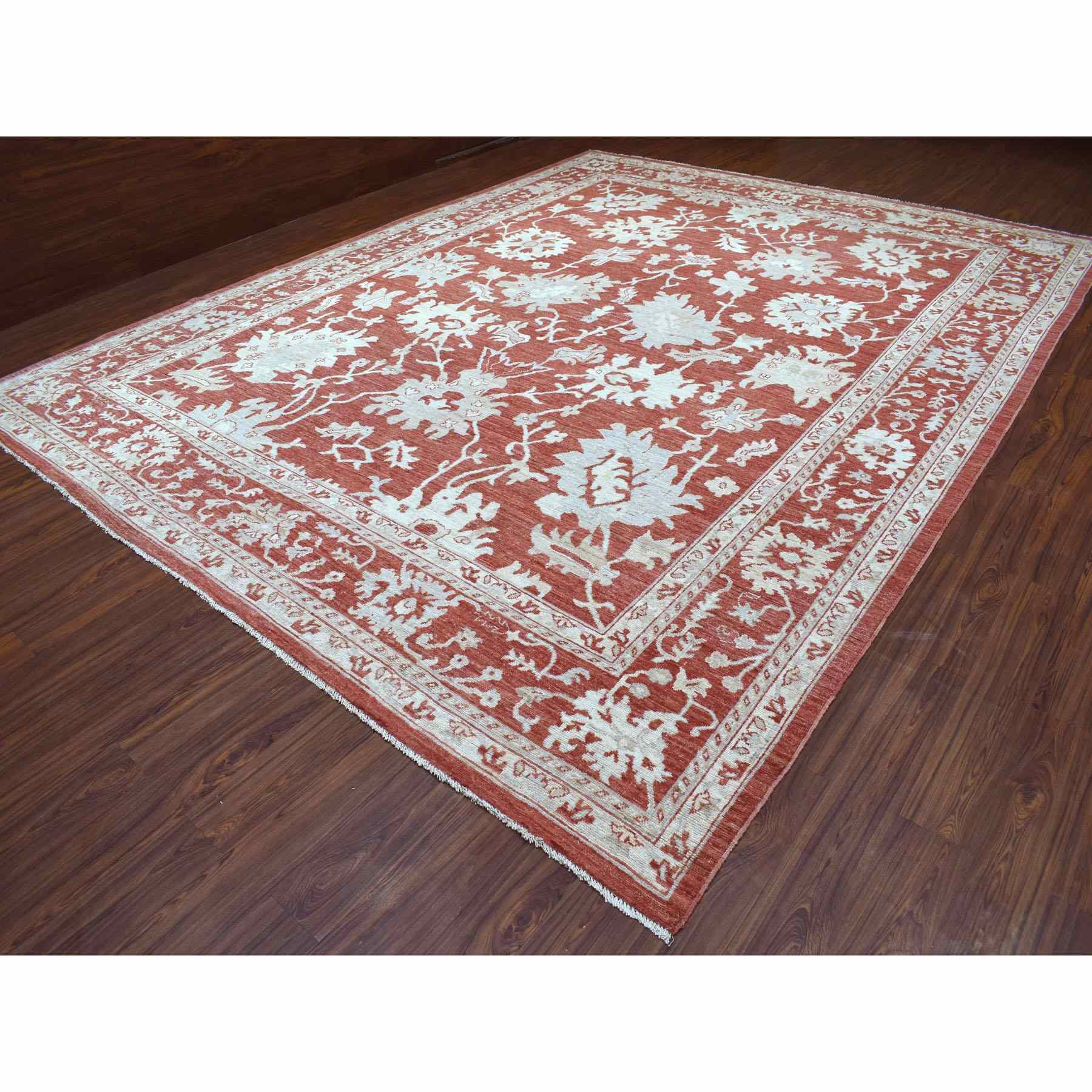 Oushak-And-Peshawar-Hand-Knotted-Rug-340725