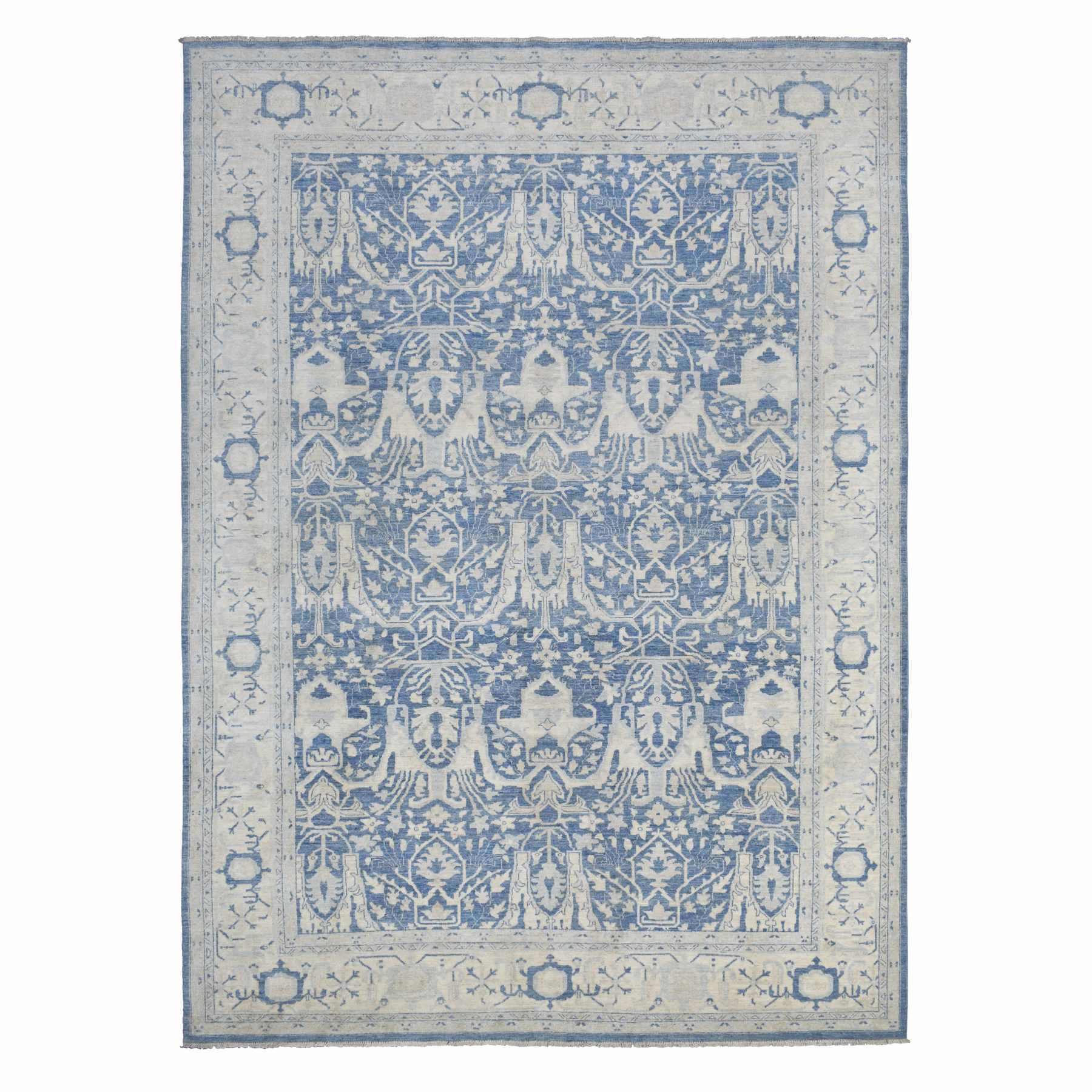 Oushak-And-Peshawar-Hand-Knotted-Rug-341620