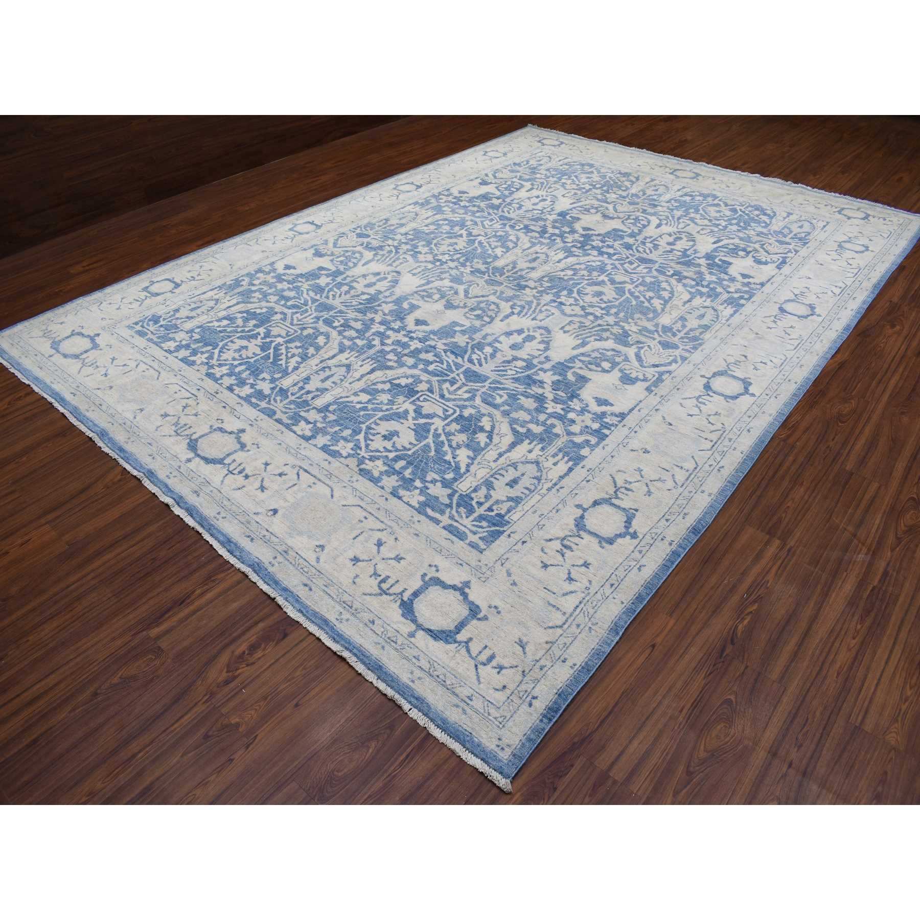 Oushak-And-Peshawar-Hand-Knotted-Rug-341620