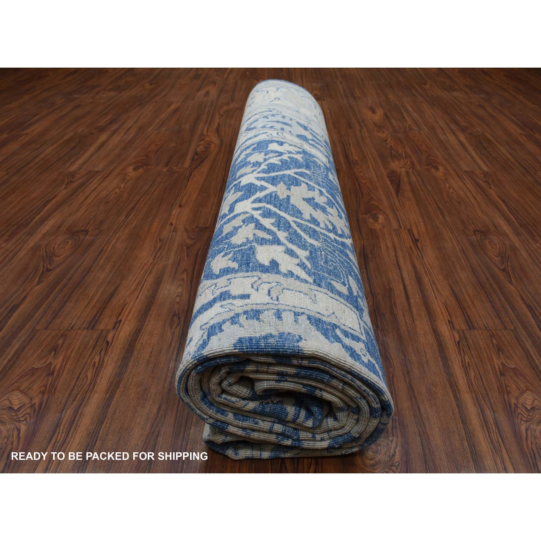 Oushak-And-Peshawar-Hand-Knotted-Rug-341620