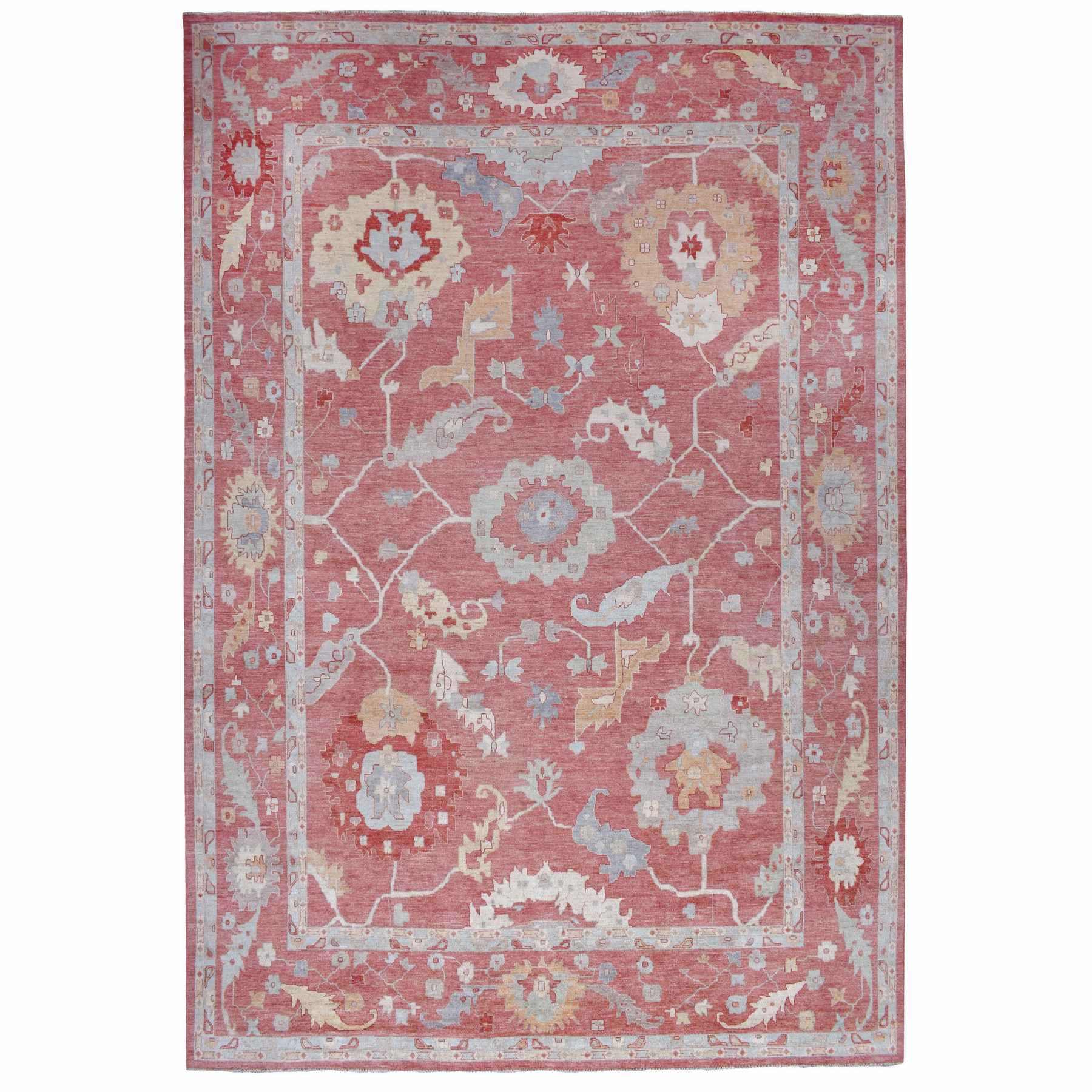 Oushak-And-Peshawar-Hand-Knotted-Rug-341735