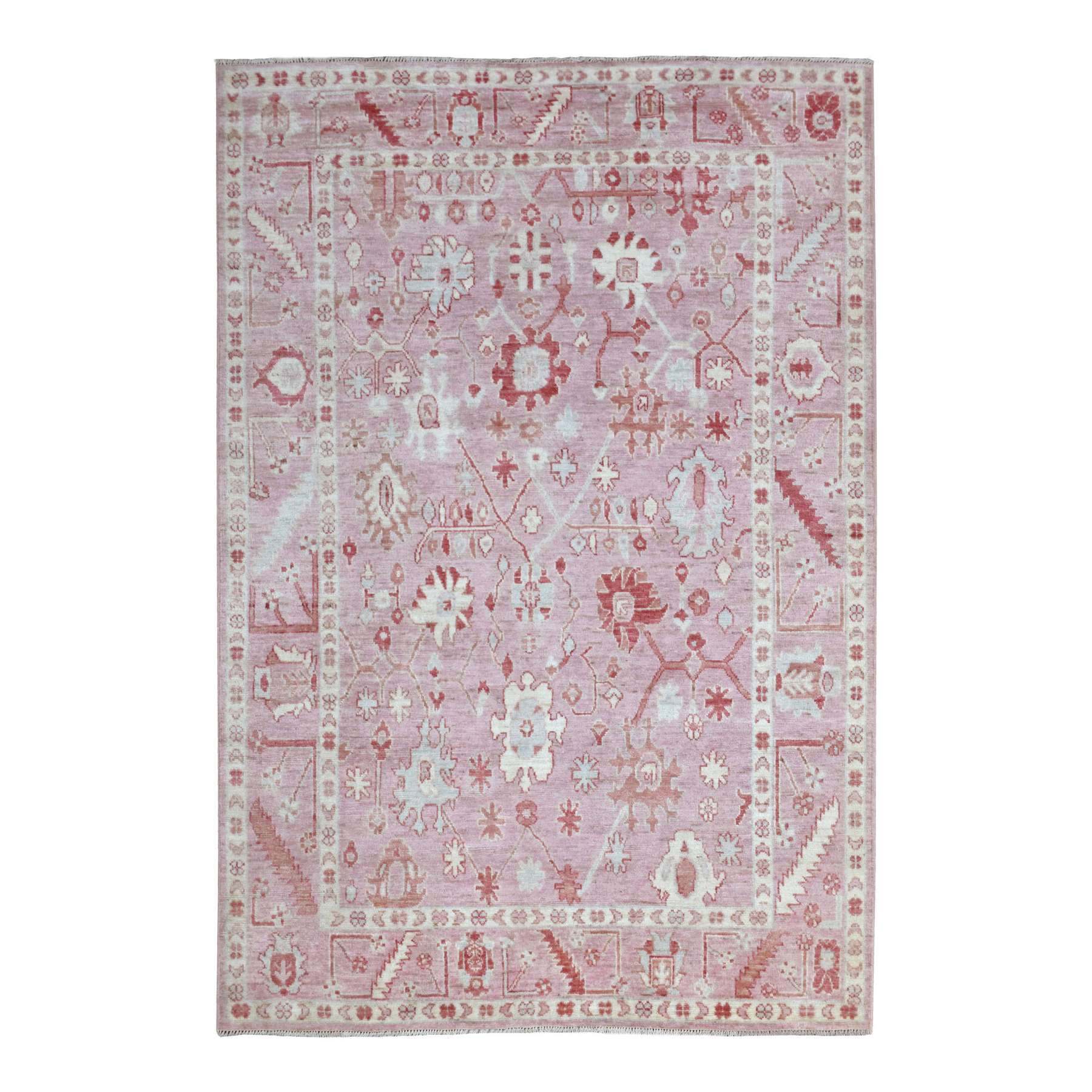 Oushak-And-Peshawar-Hand-Knotted-Rug-342230