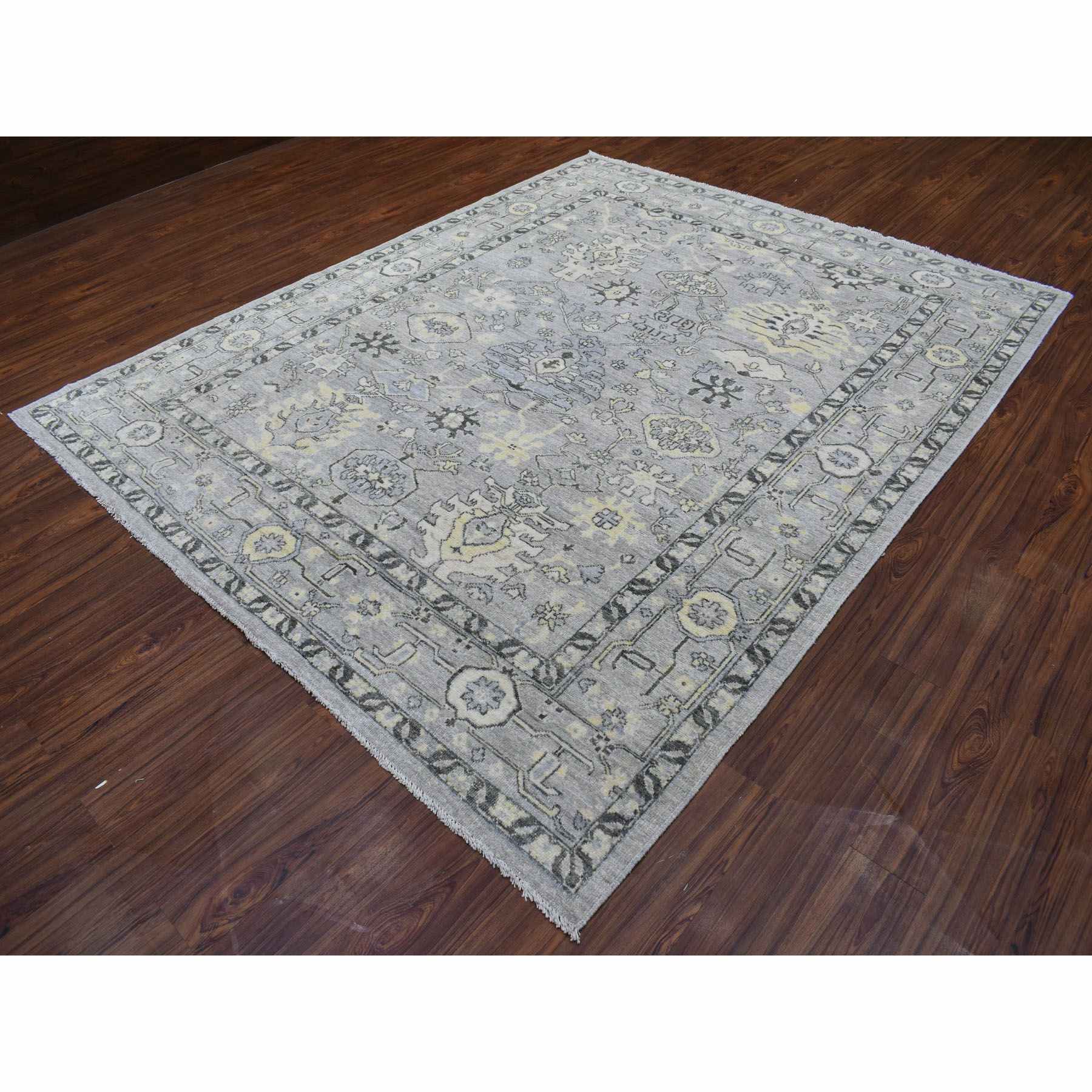 Oushak-And-Peshawar-Hand-Knotted-Rug-342375