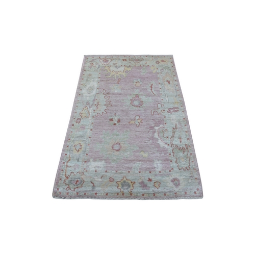 Coral Pink Extra Soft Wool Angora Oushak with Floral Motifs Hand Knotted Oriental Rug Coral Pink Extra Soft Wool Angora Oushak with Floral Motifs Hand Knotted Oriental Rug
