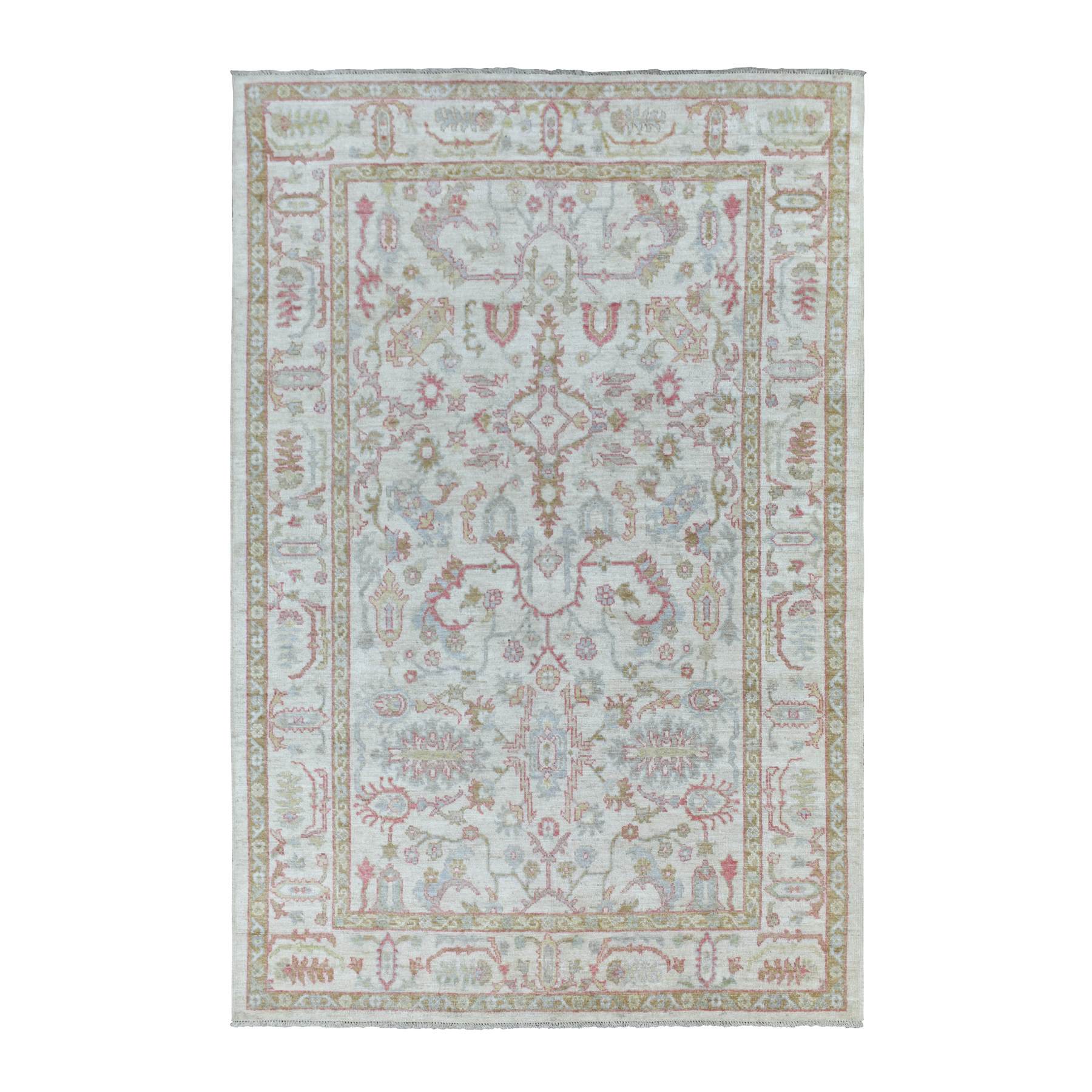 Oushak-And-Peshawar-Hand-Knotted-Rug-344605