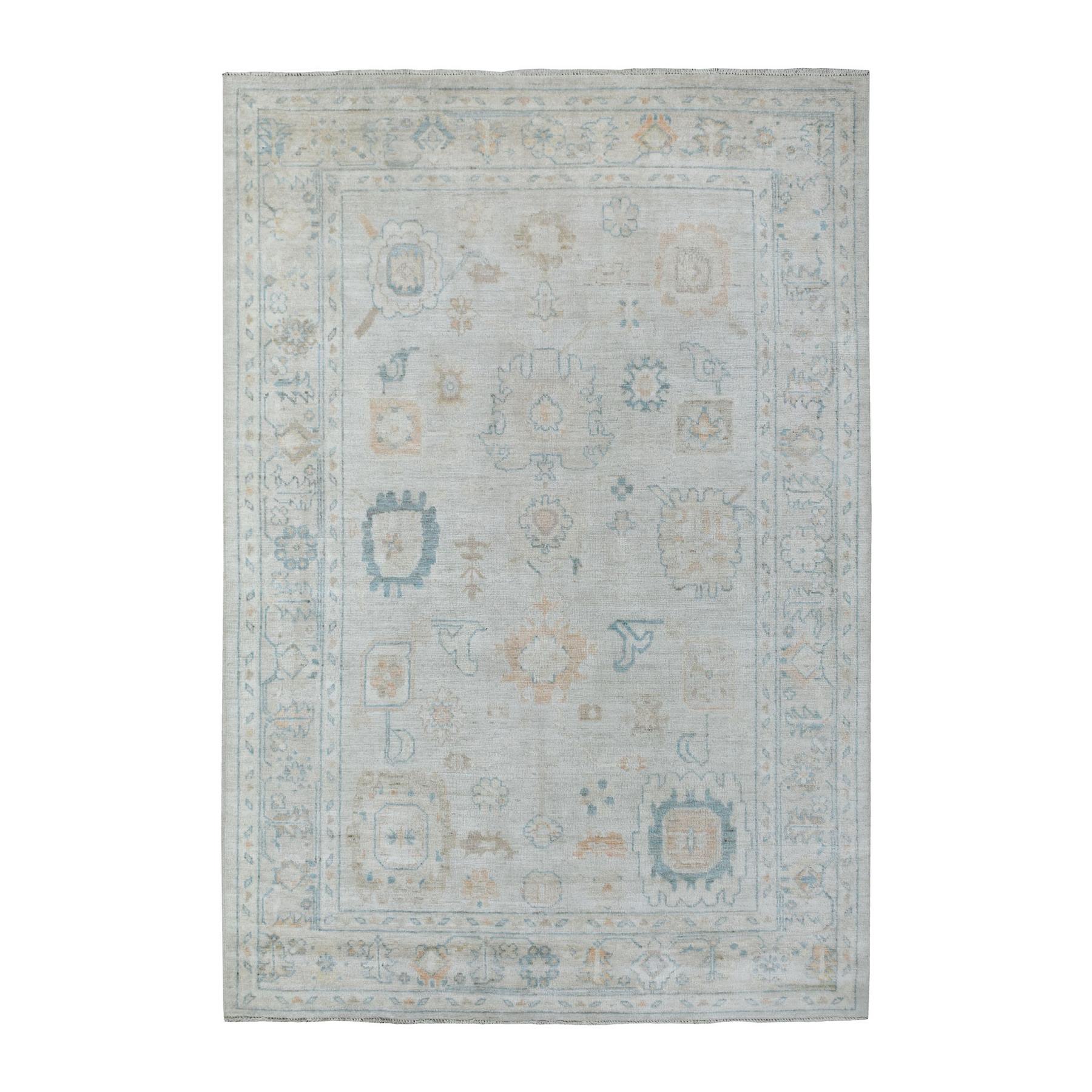 Oushak-And-Peshawar-Hand-Knotted-Rug-345180