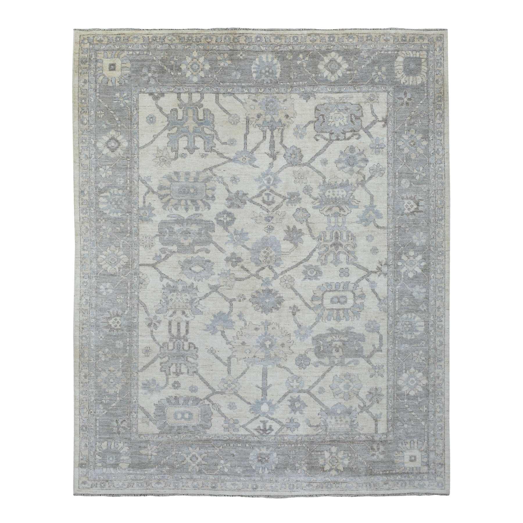 Oushak-And-Peshawar-Hand-Knotted-Rug-348170