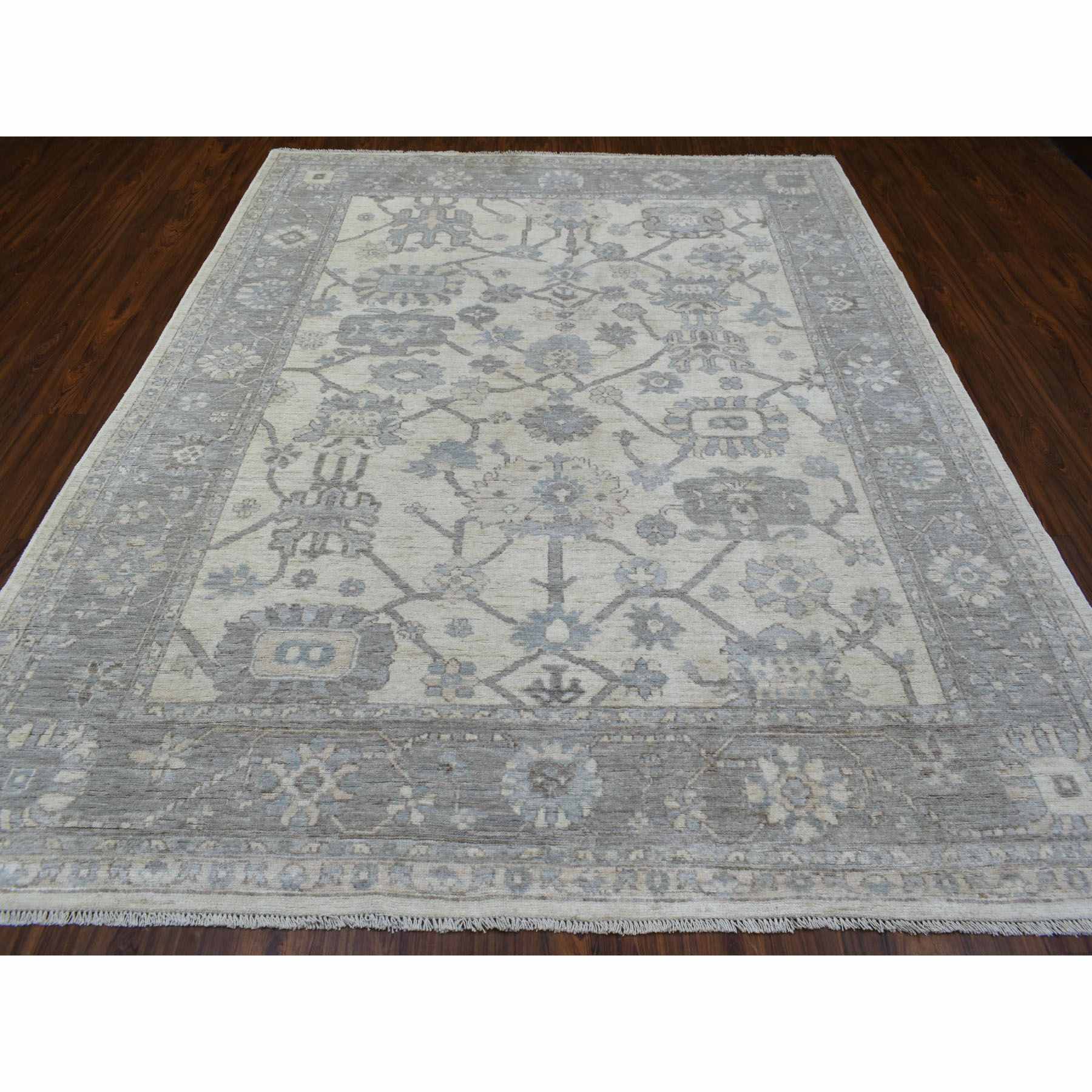 Oushak-And-Peshawar-Hand-Knotted-Rug-348170
