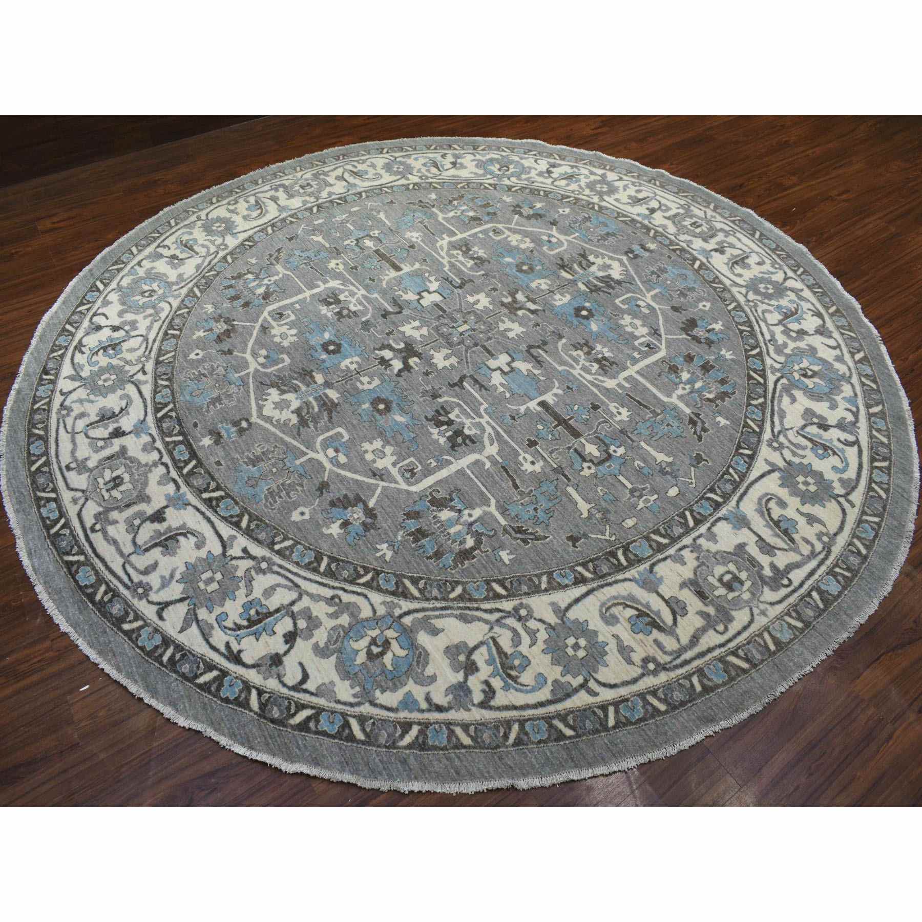 Oushak-And-Peshawar-Hand-Knotted-Rug-348260