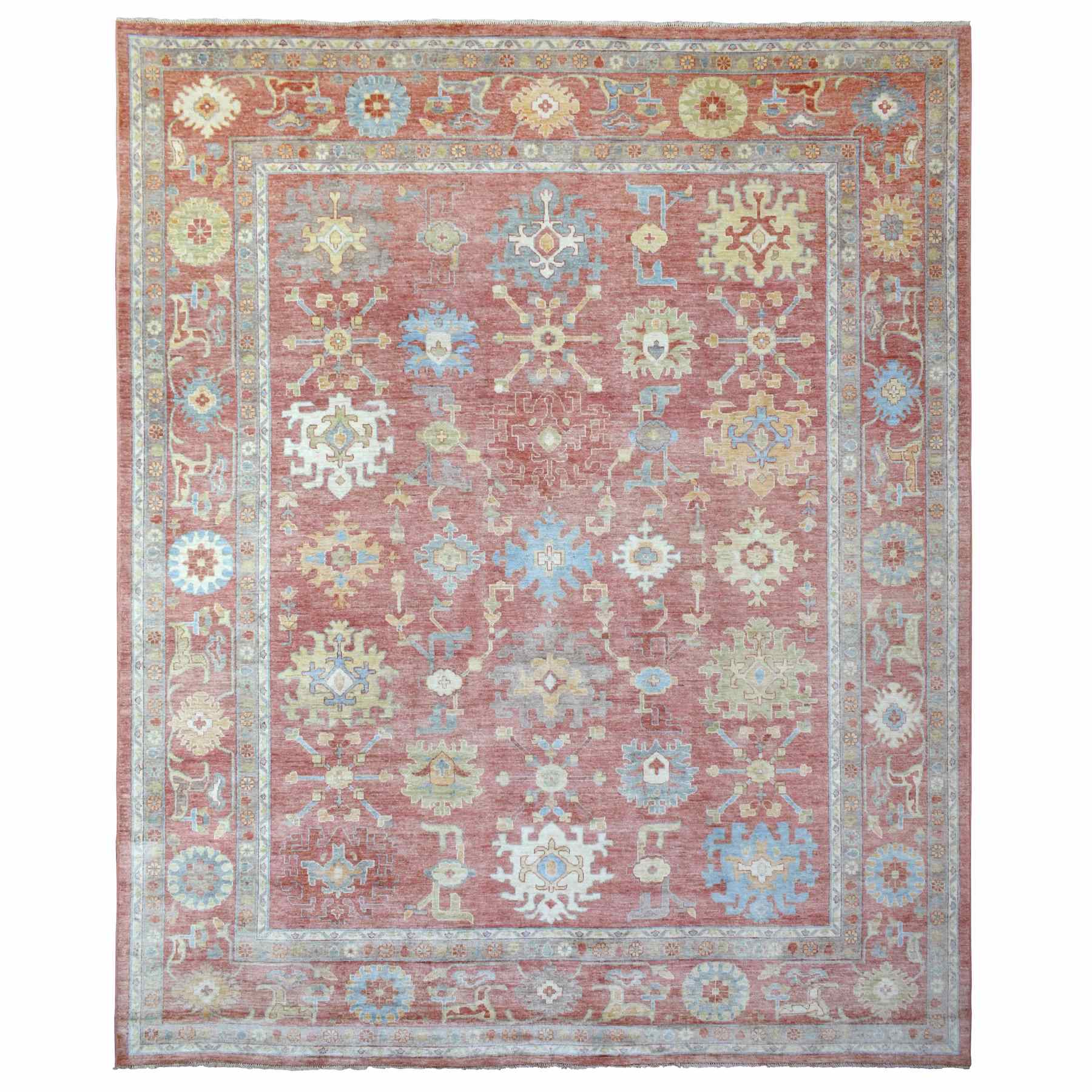 Oushak-And-Peshawar-Hand-Knotted-Rug-349495