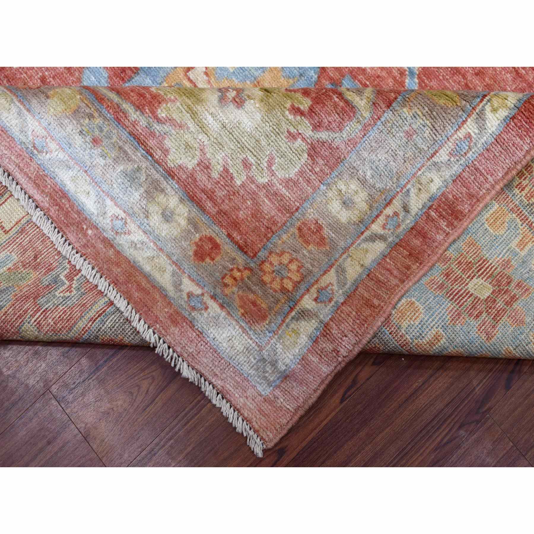 Oushak-And-Peshawar-Hand-Knotted-Rug-349495