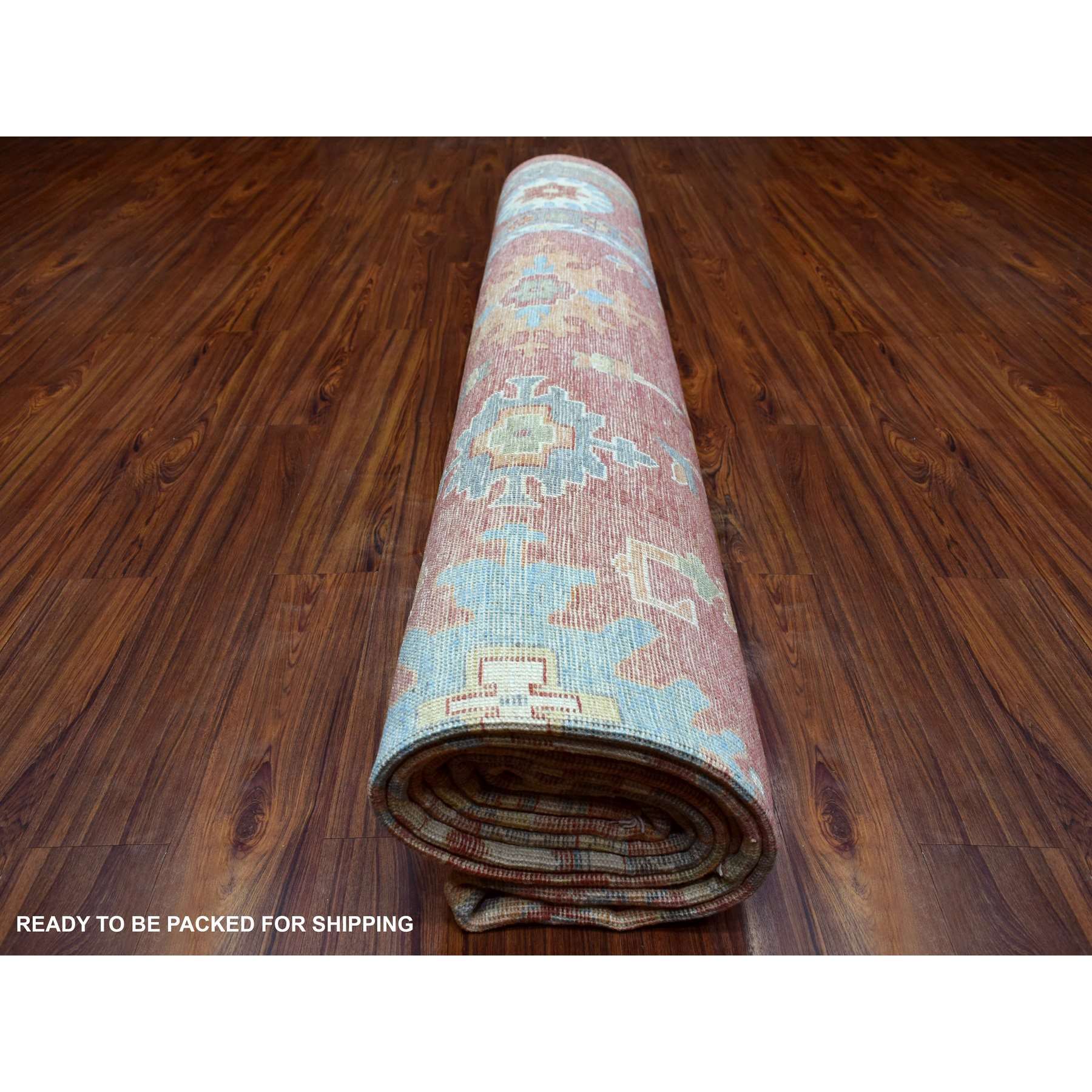 Oushak-And-Peshawar-Hand-Knotted-Rug-349495