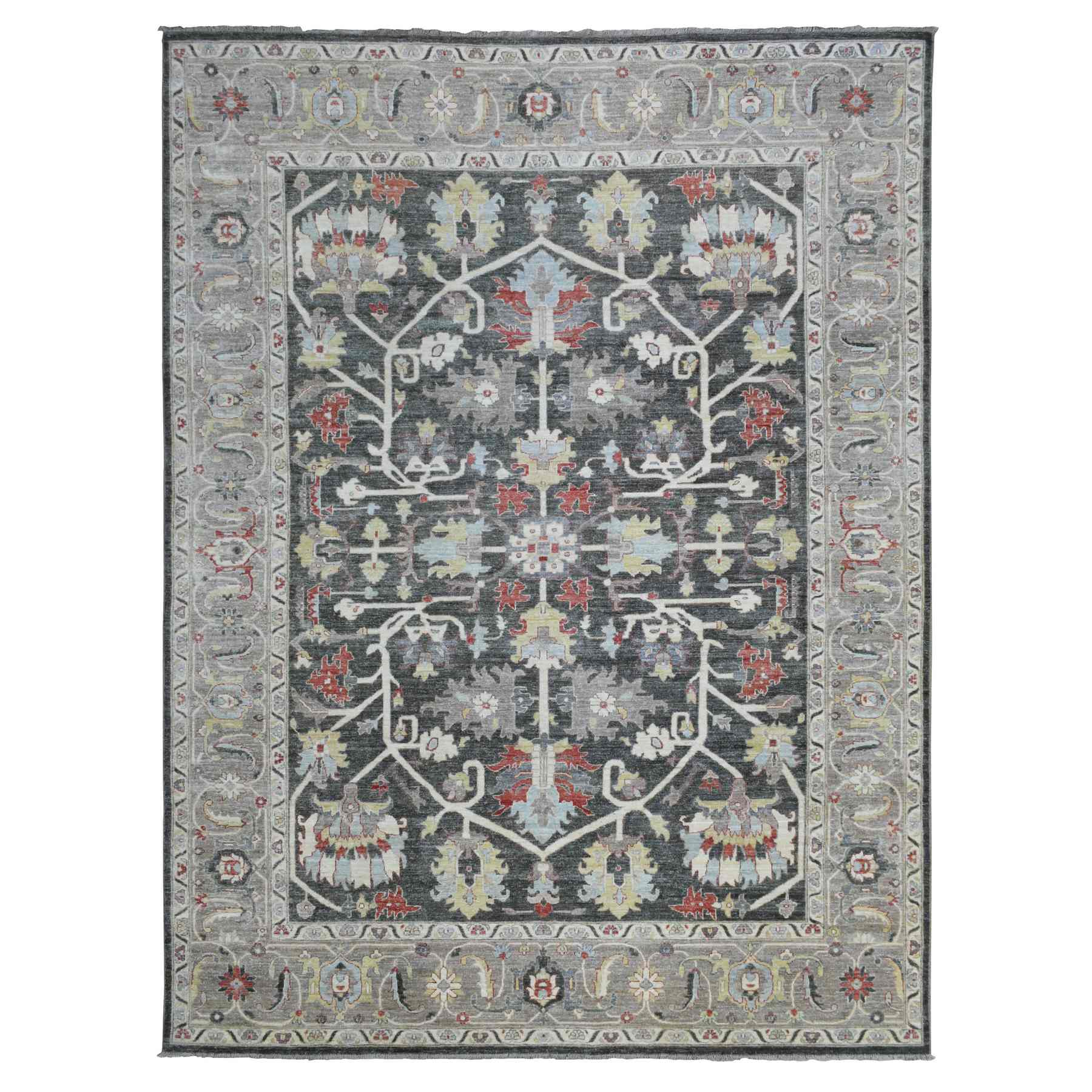 Oushak-And-Peshawar-Hand-Knotted-Rug-349690