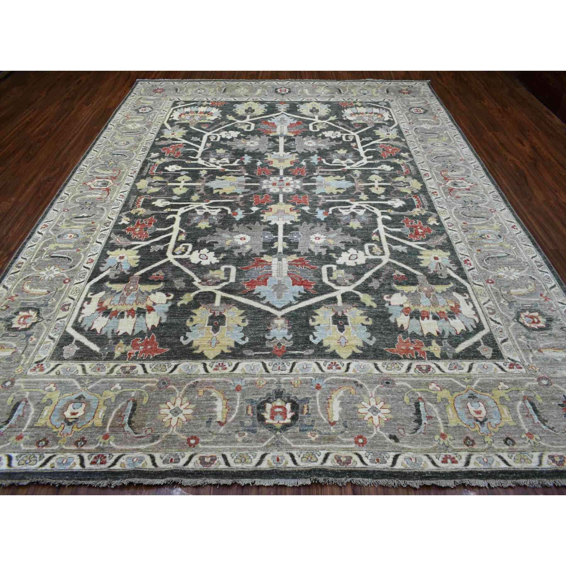 Oushak-And-Peshawar-Hand-Knotted-Rug-349690