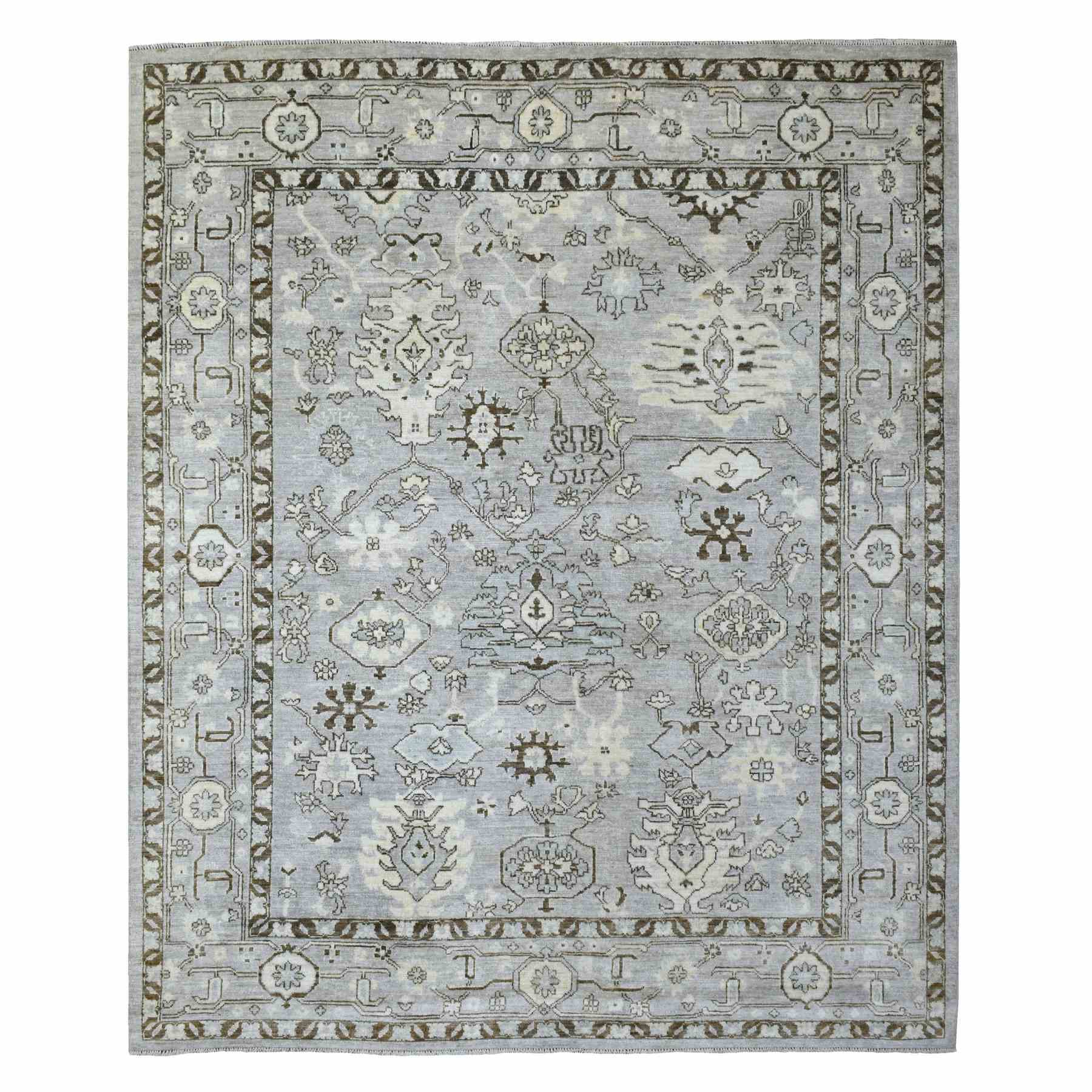 Oushak-And-Peshawar-Hand-Knotted-Rug-350345