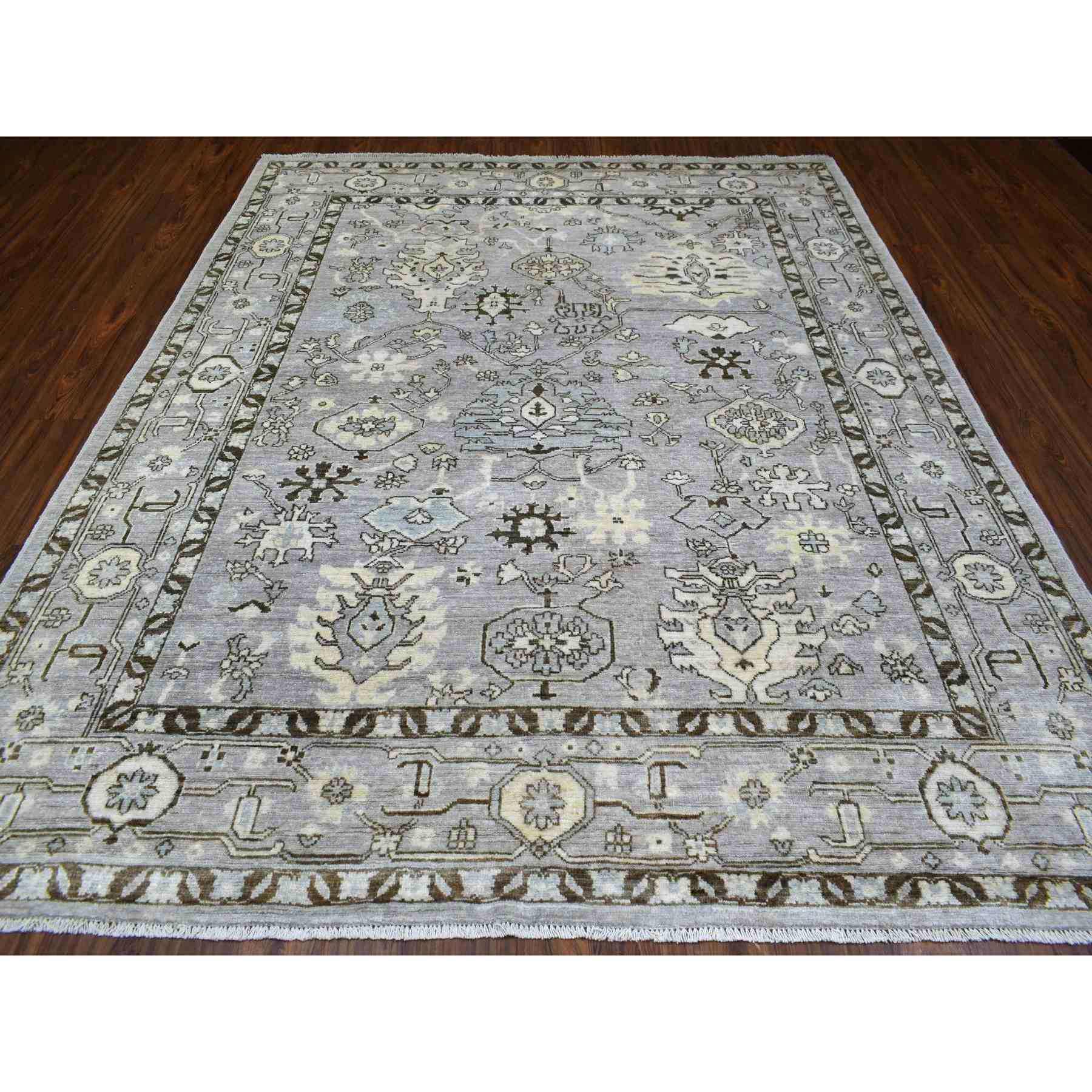 Oushak-And-Peshawar-Hand-Knotted-Rug-350345