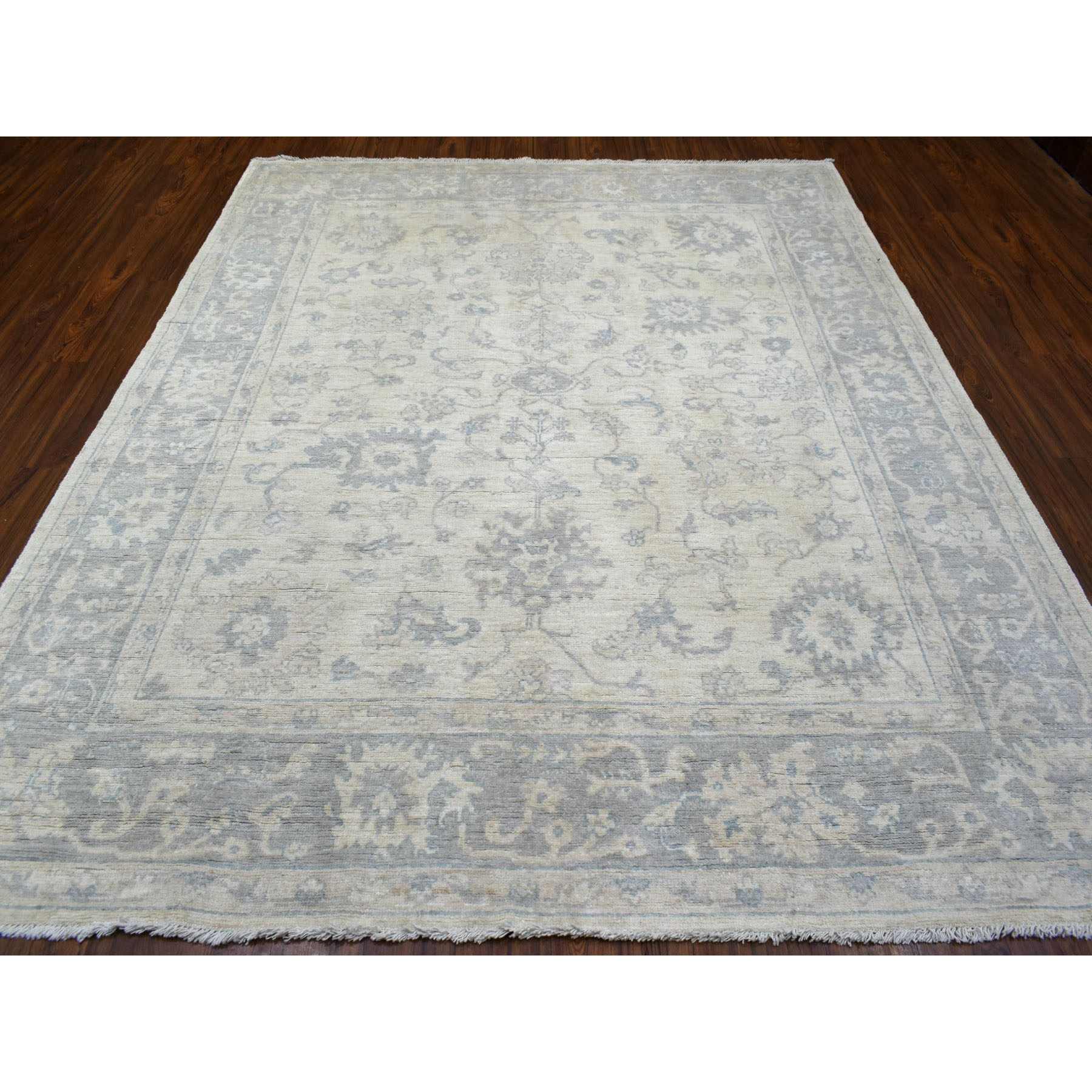 Oushak-And-Peshawar-Hand-Knotted-Rug-350625