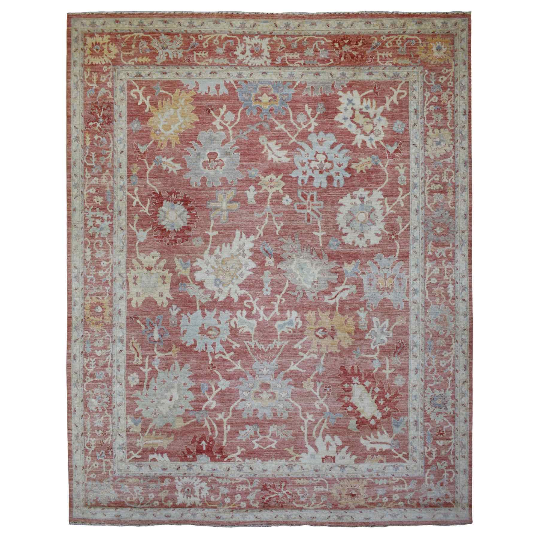 Oushak-And-Peshawar-Hand-Knotted-Rug-350700