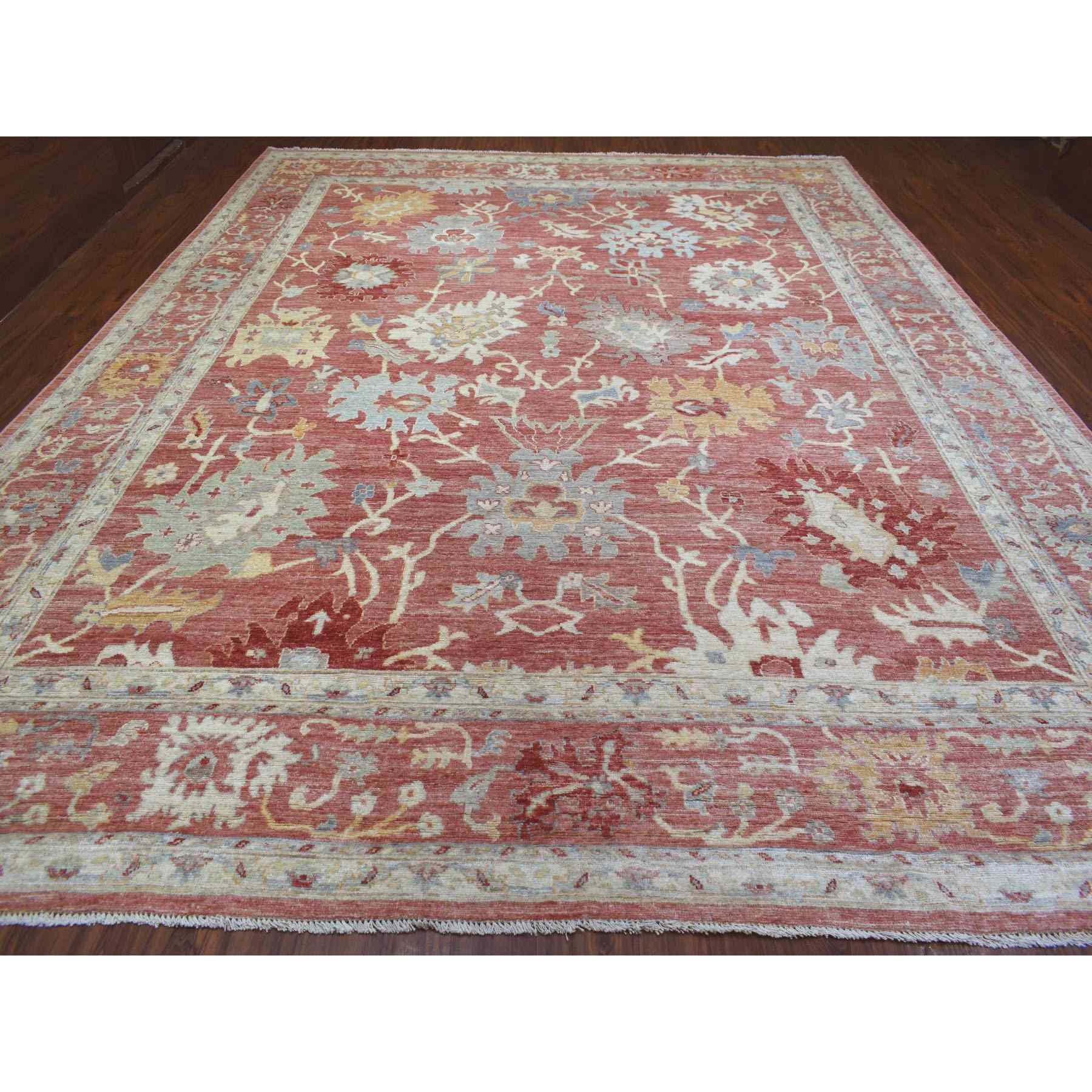 Oushak-And-Peshawar-Hand-Knotted-Rug-350700