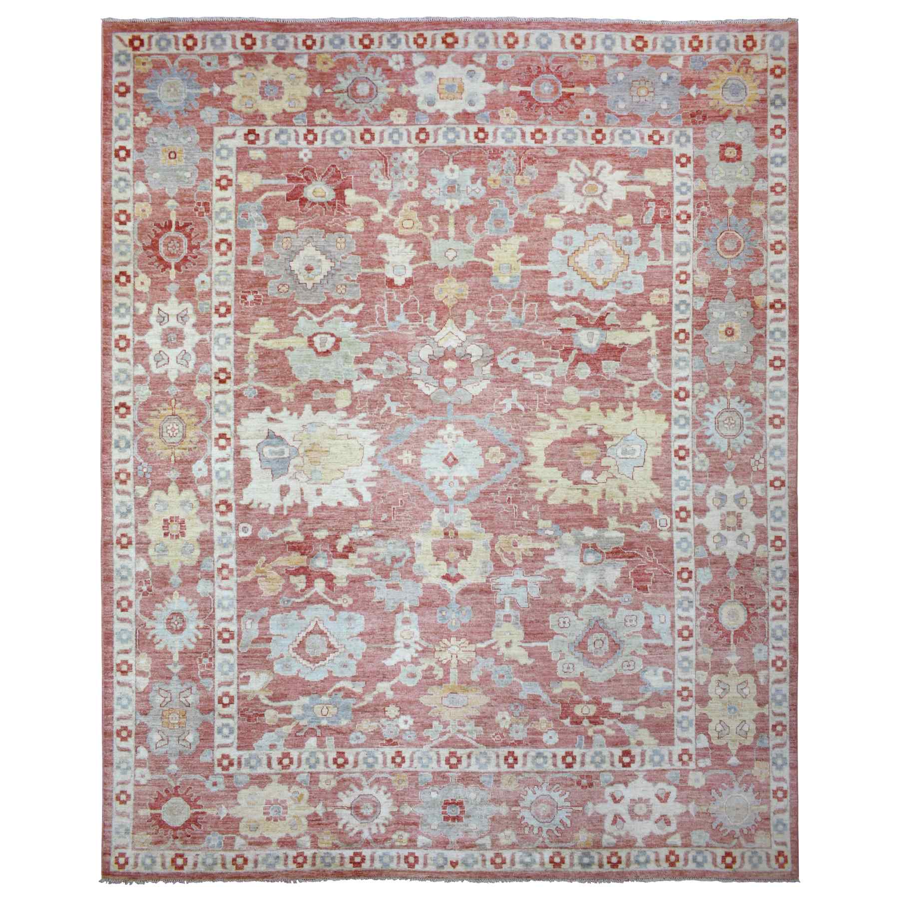 Oushak-And-Peshawar-Hand-Knotted-Rug-350970