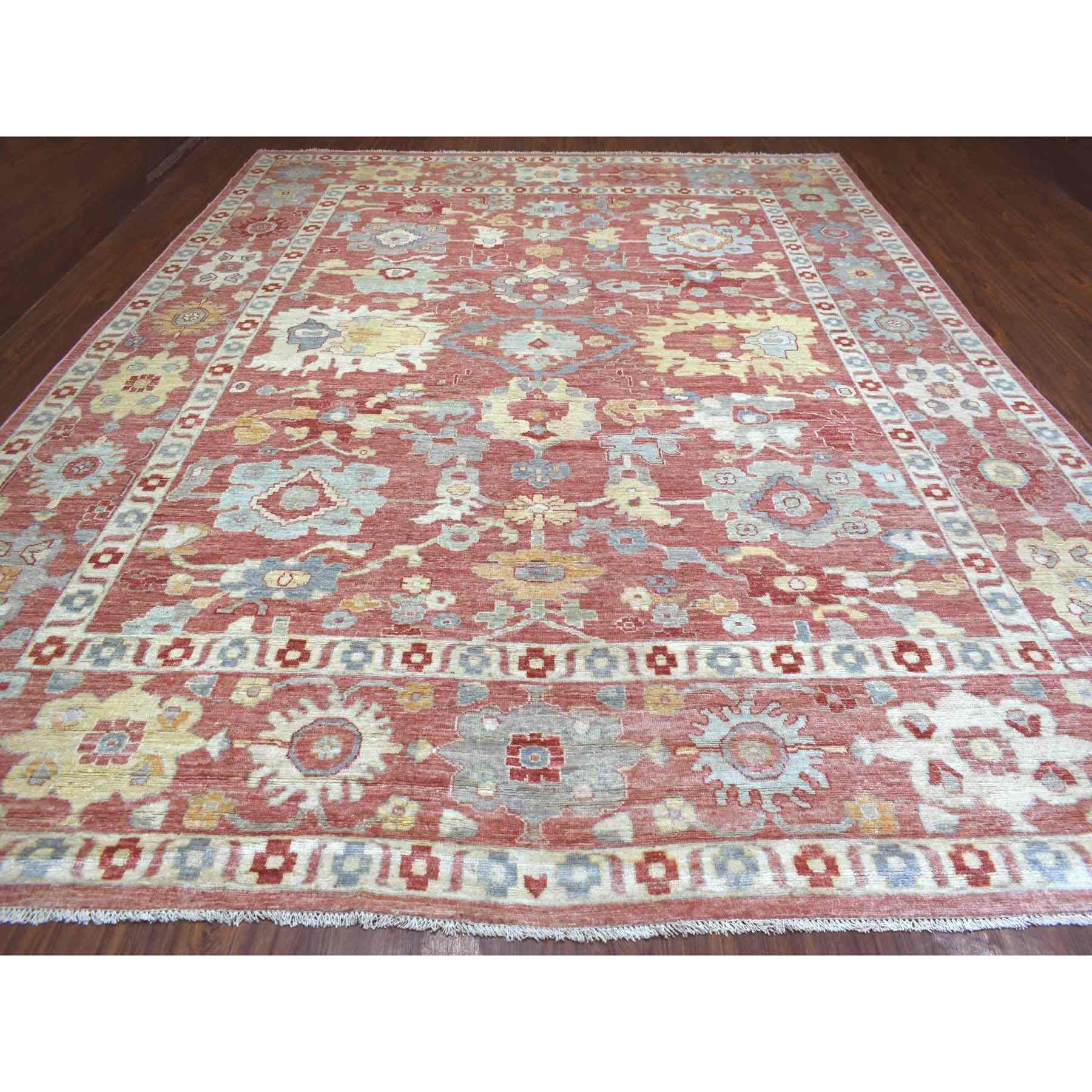 Oushak-And-Peshawar-Hand-Knotted-Rug-350970