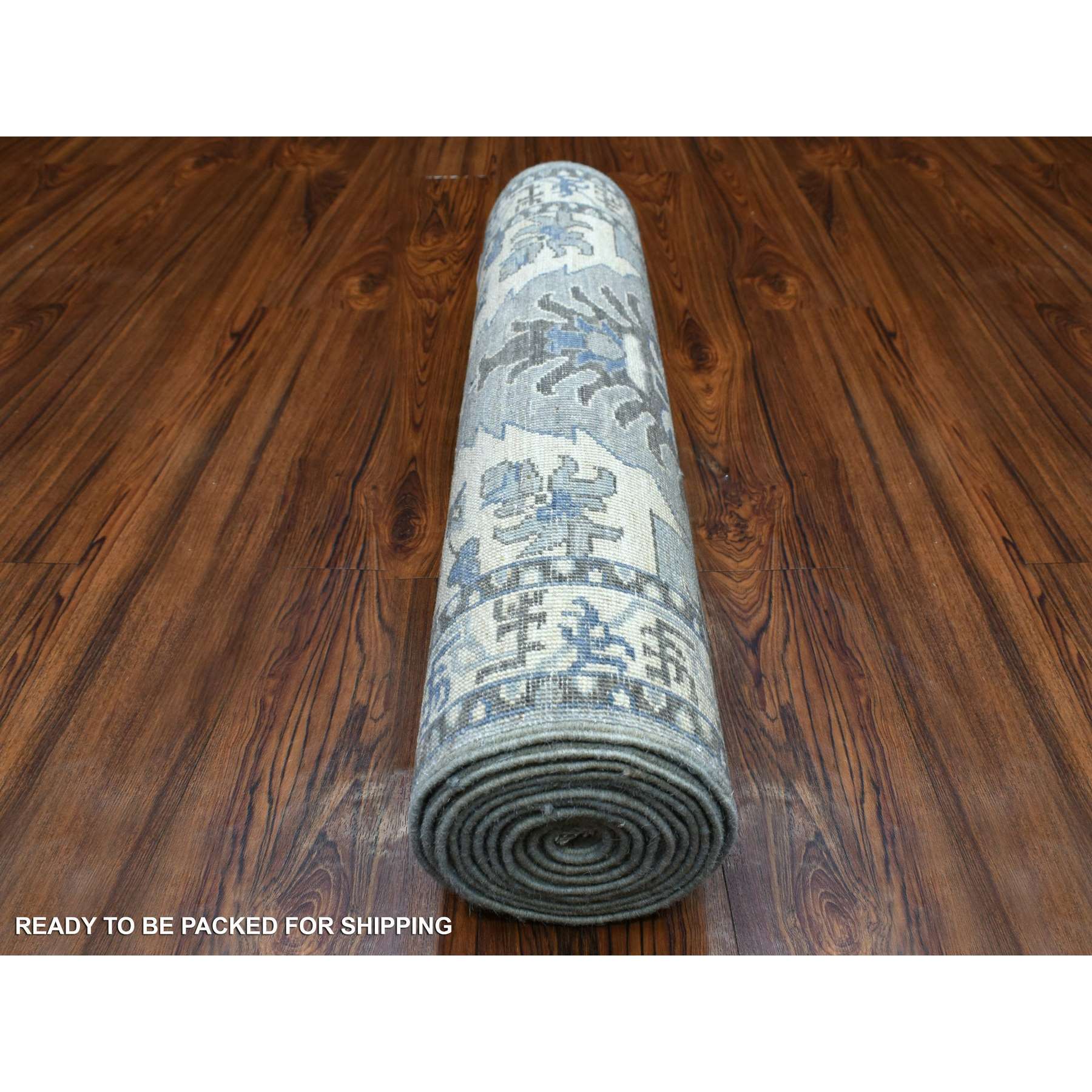 Oushak-And-Peshawar-Hand-Knotted-Rug-351130