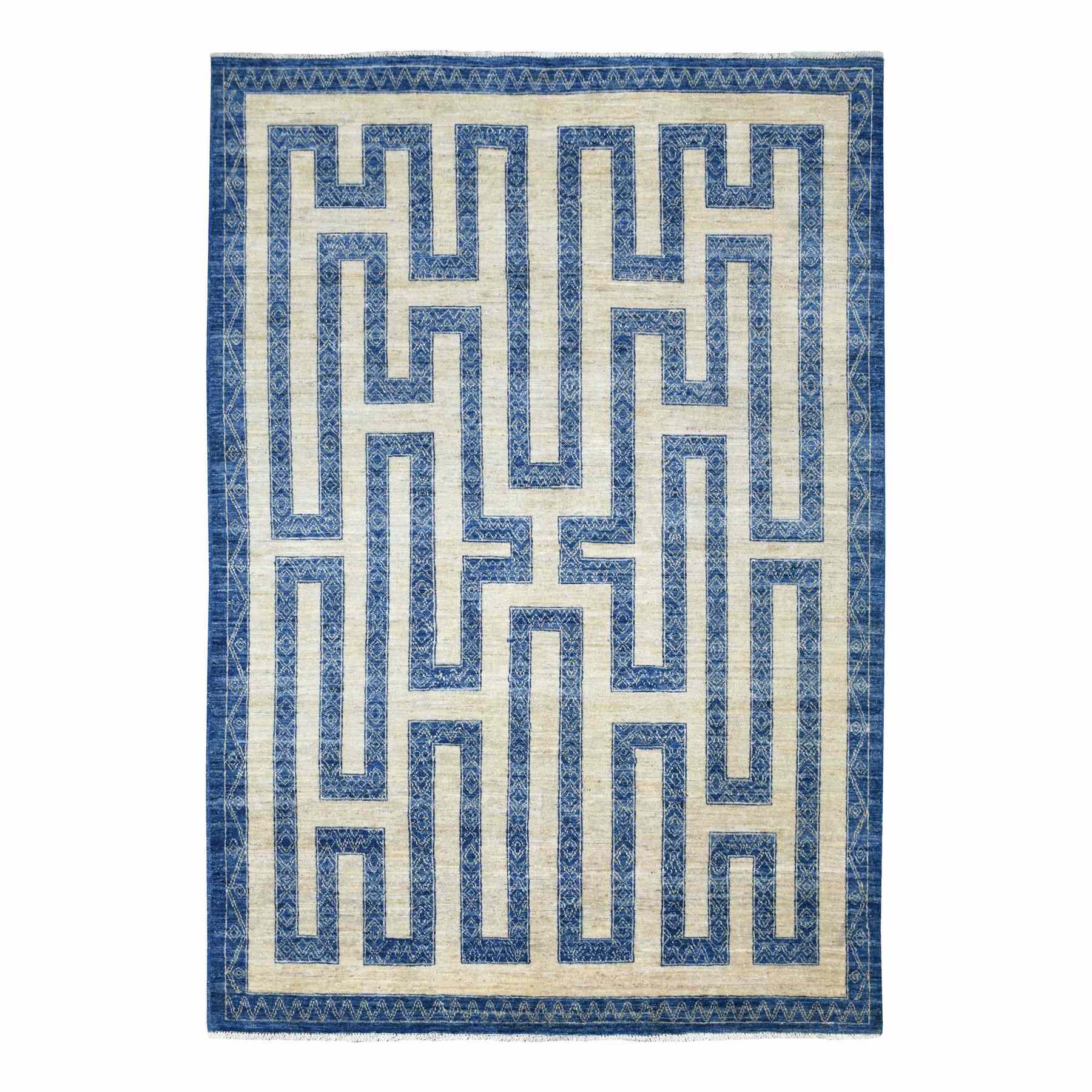 Oushak-And-Peshawar-Hand-Knotted-Rug-351550