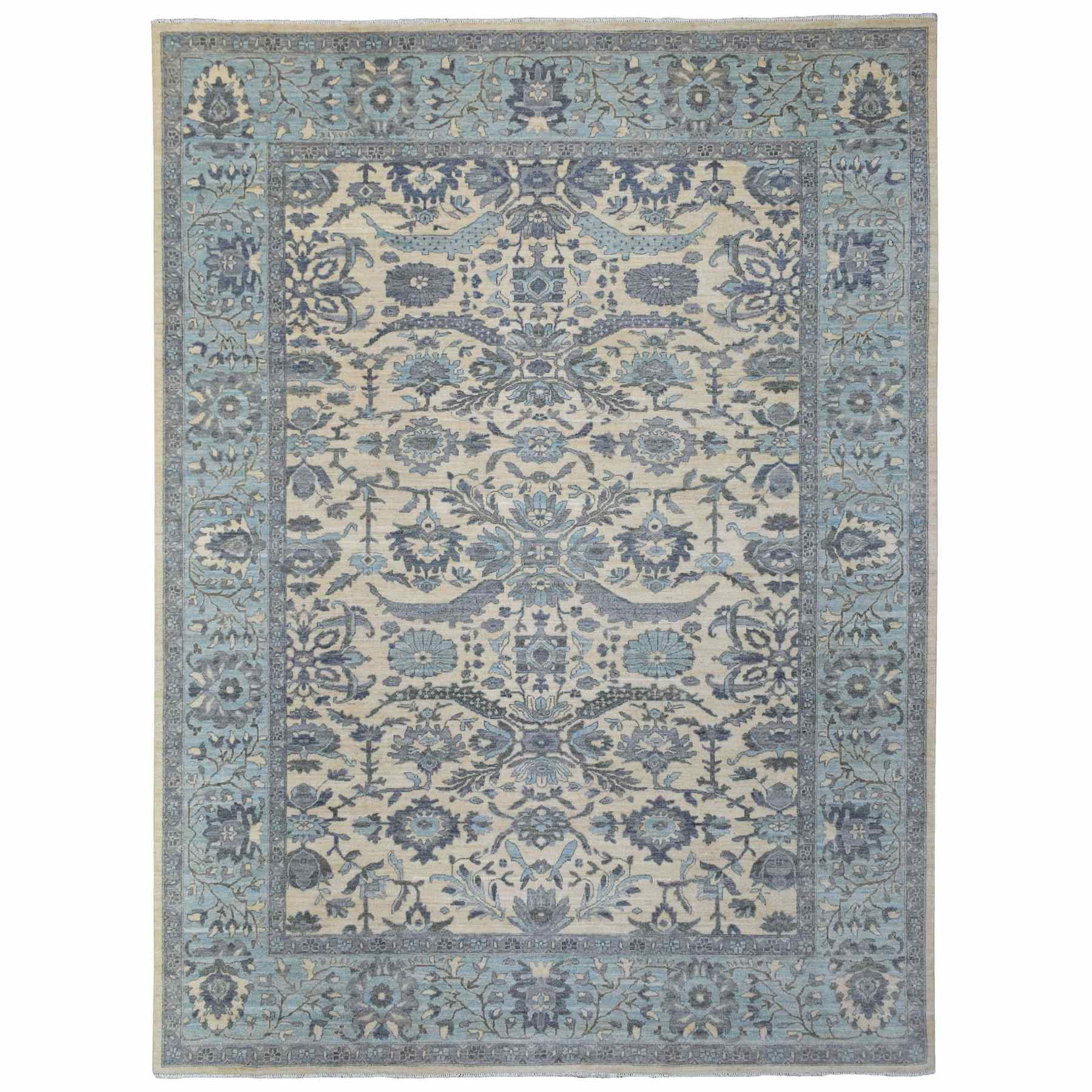 Oushak-And-Peshawar-Hand-Knotted-Rug-351585