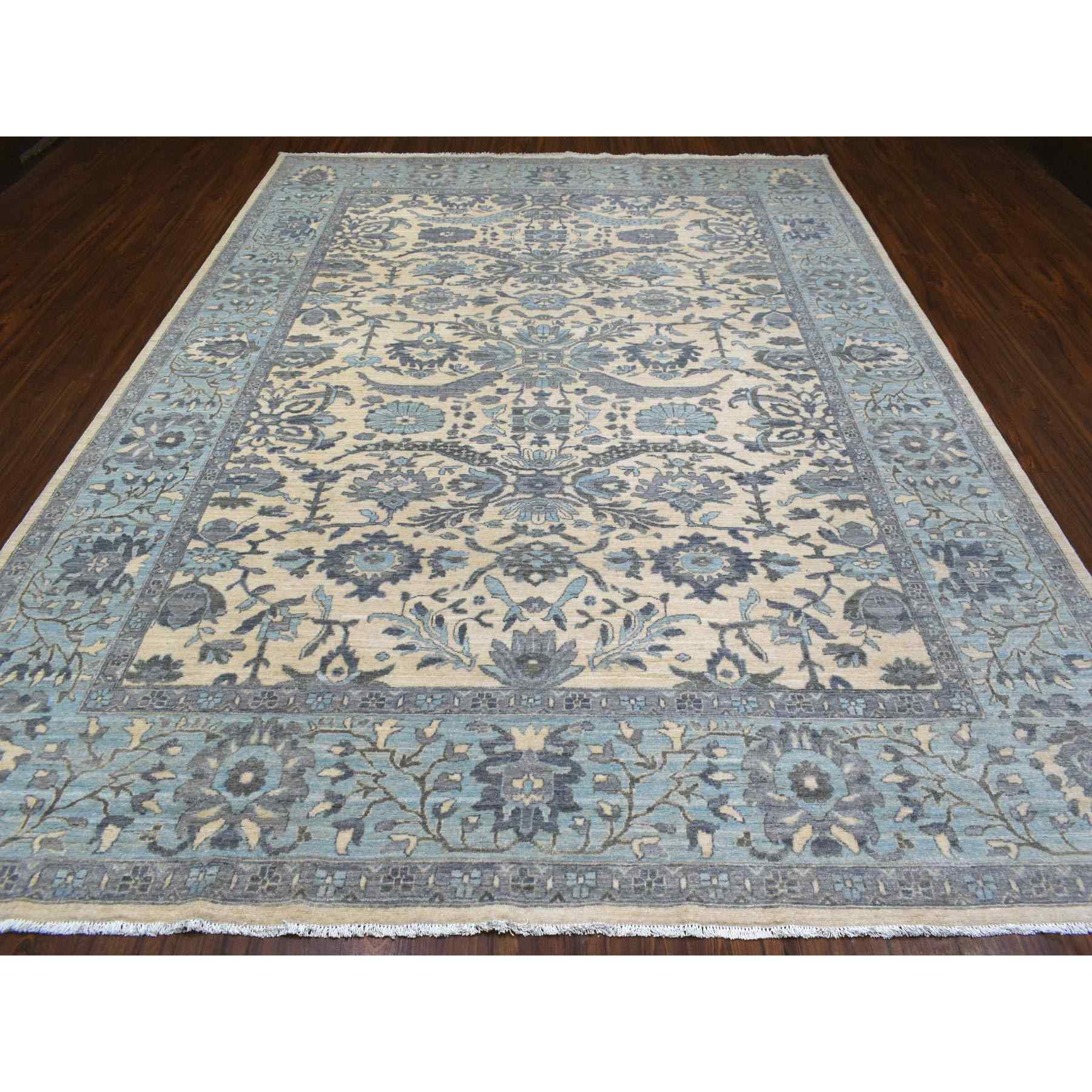 Oushak-And-Peshawar-Hand-Knotted-Rug-351585