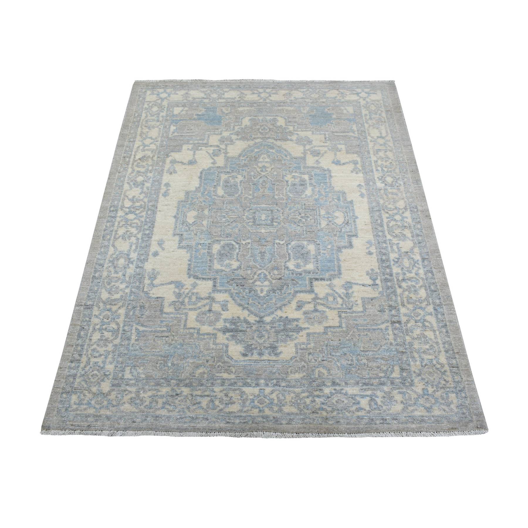 Oushak-And-Peshawar-Hand-Knotted-Rug-351915