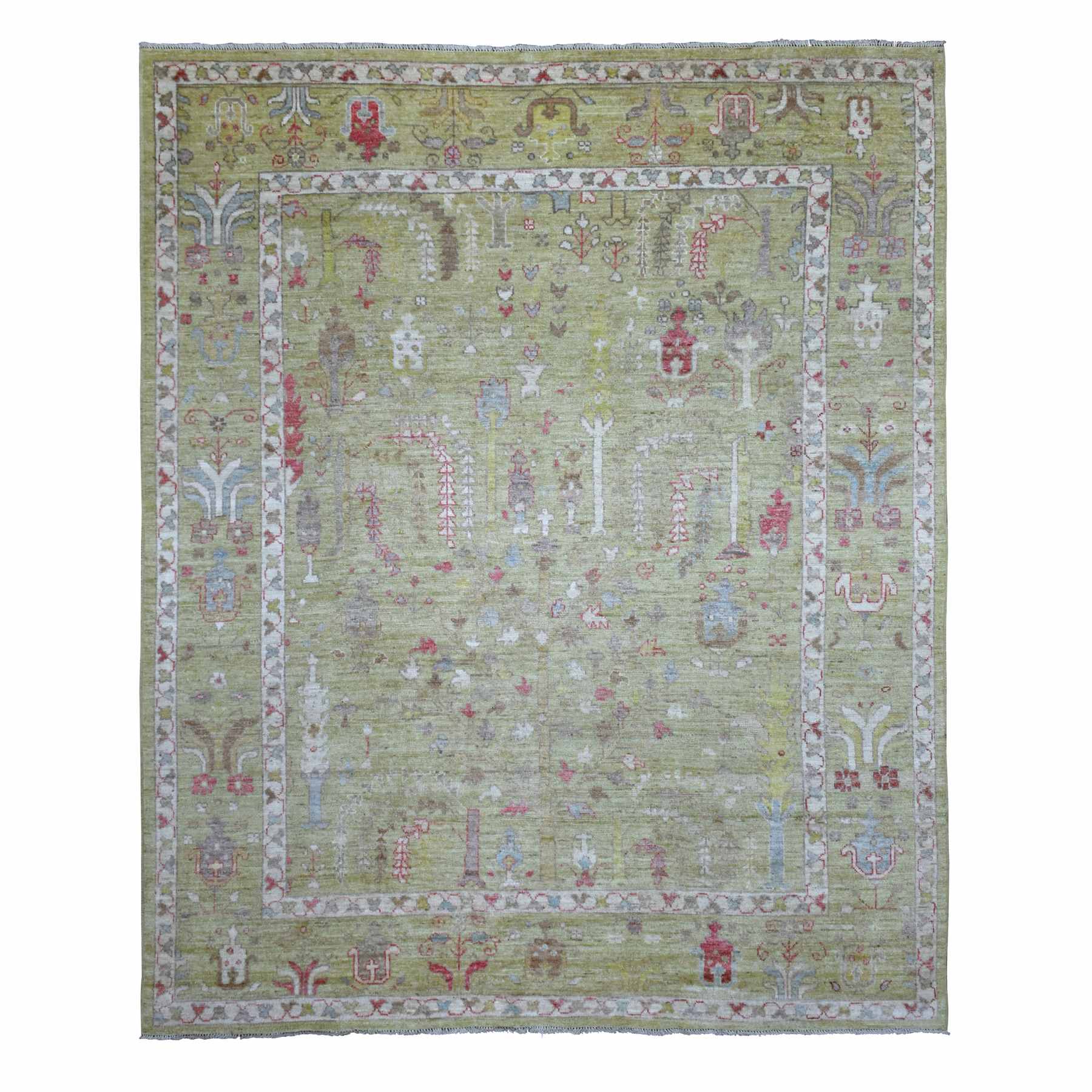 Oushak-And-Peshawar-Hand-Knotted-Rug-352485