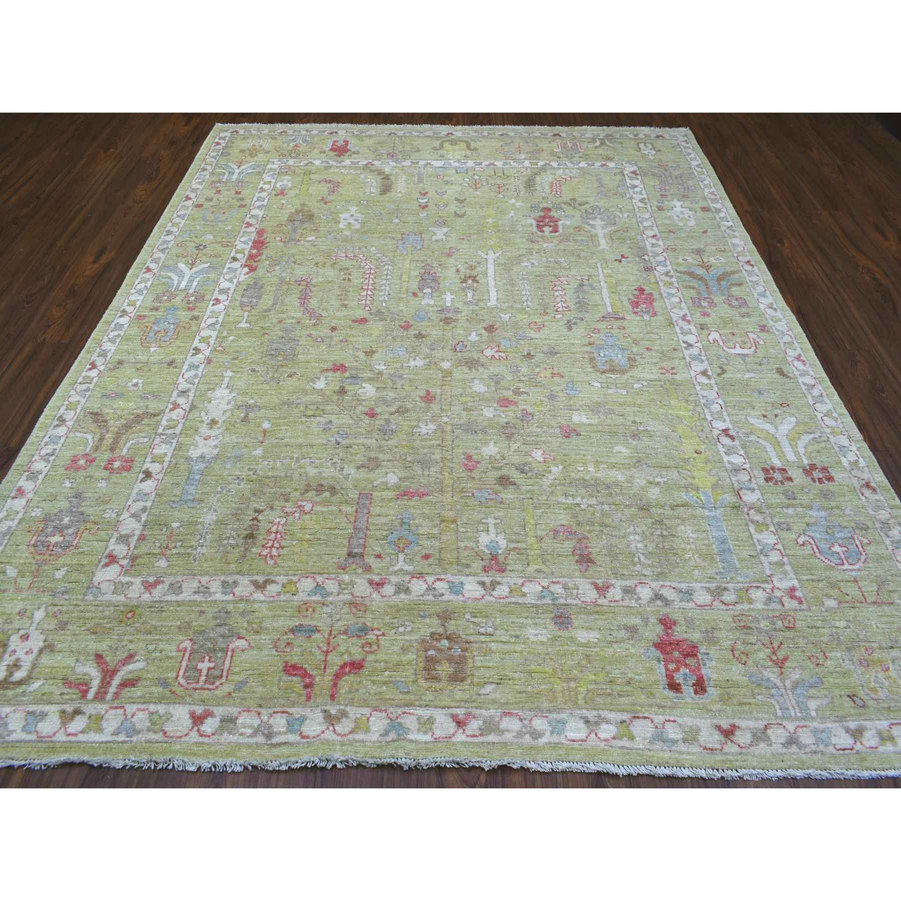 Oushak-And-Peshawar-Hand-Knotted-Rug-352485