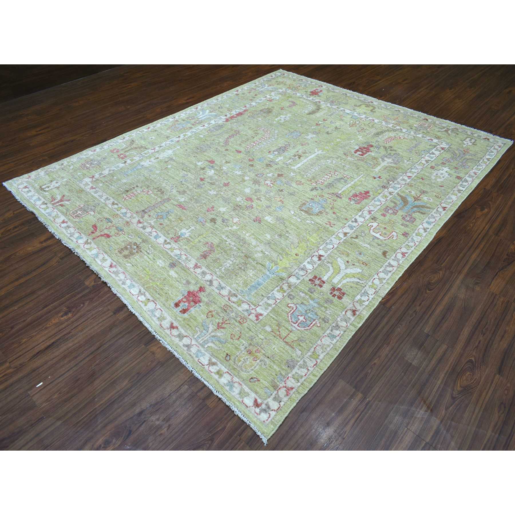 Oushak-And-Peshawar-Hand-Knotted-Rug-352485