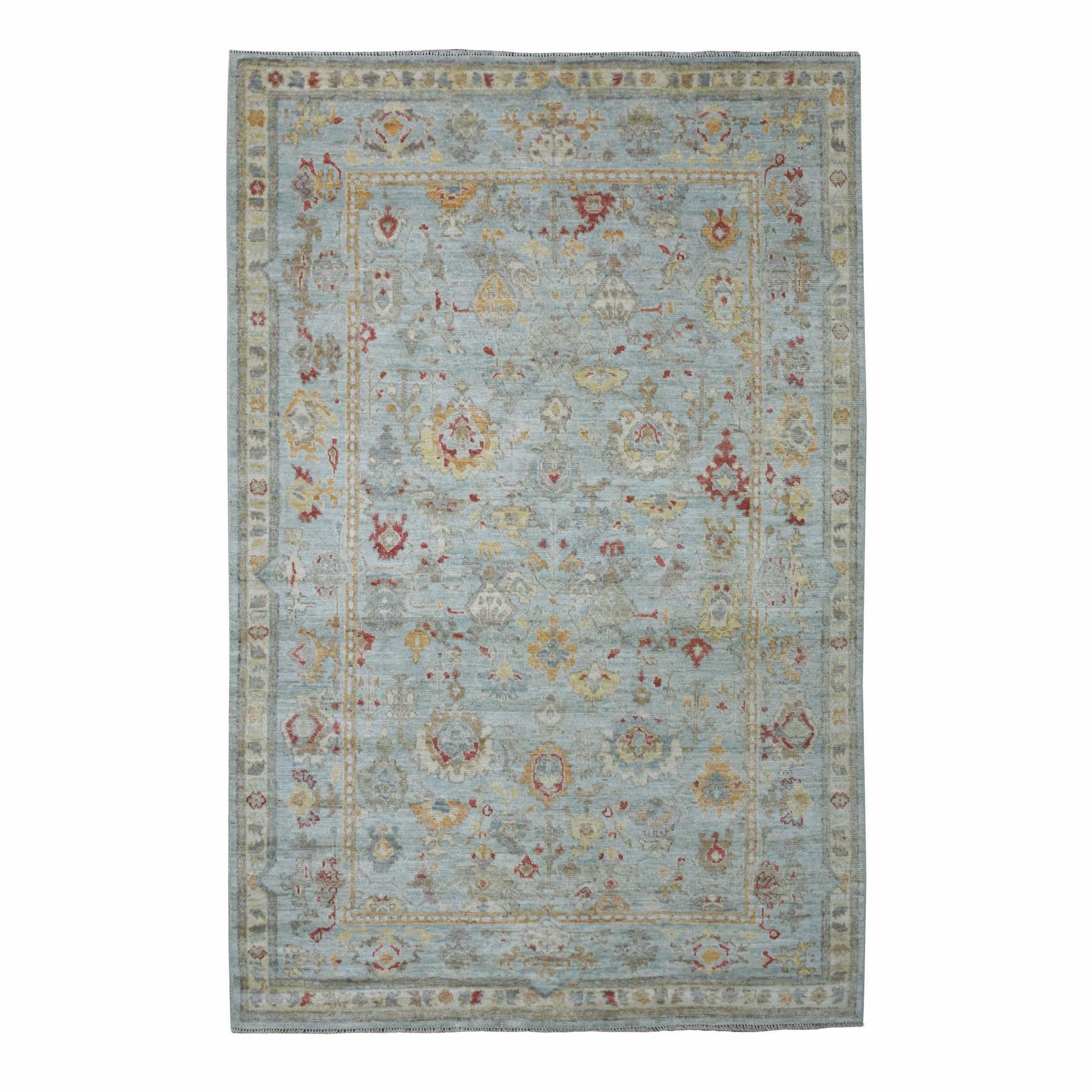 Oushak-And-Peshawar-Hand-Knotted-Rug-352580