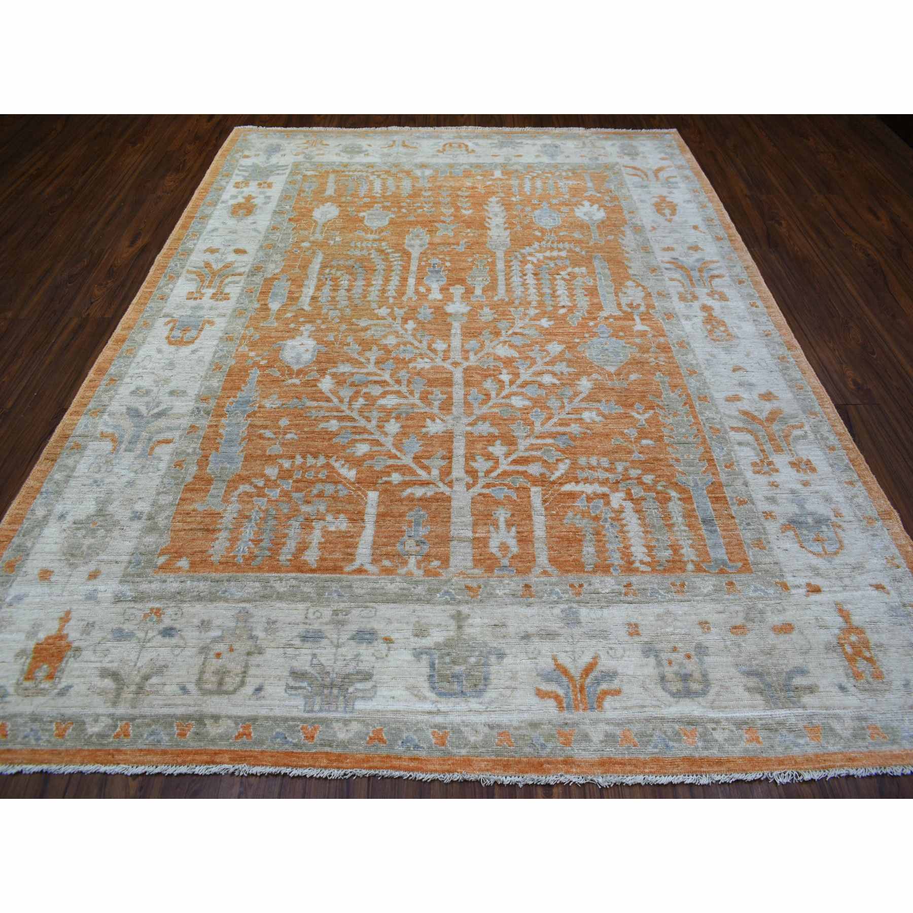 Oushak-And-Peshawar-Hand-Knotted-Rug-352875