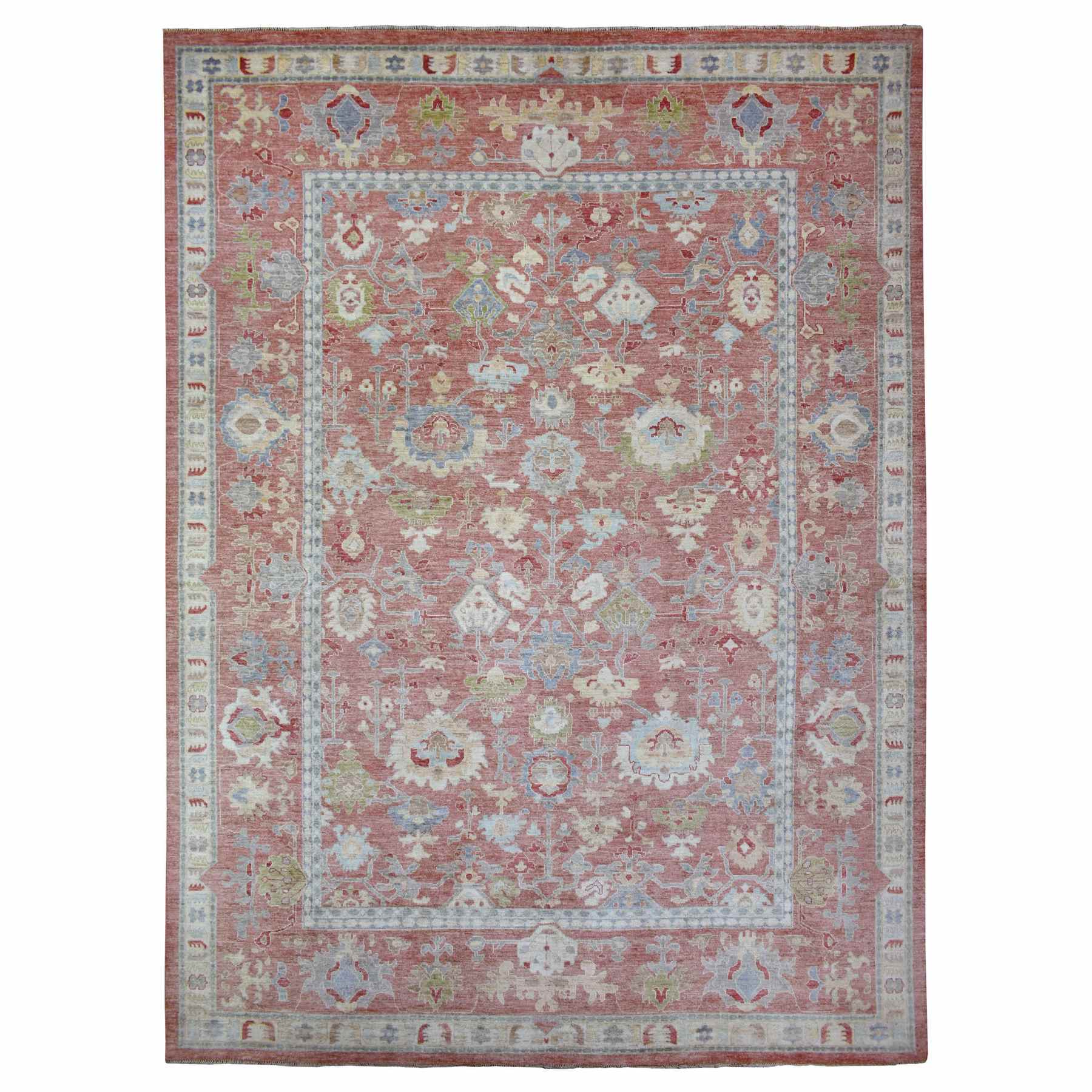 Oushak-And-Peshawar-Hand-Knotted-Rug-353755