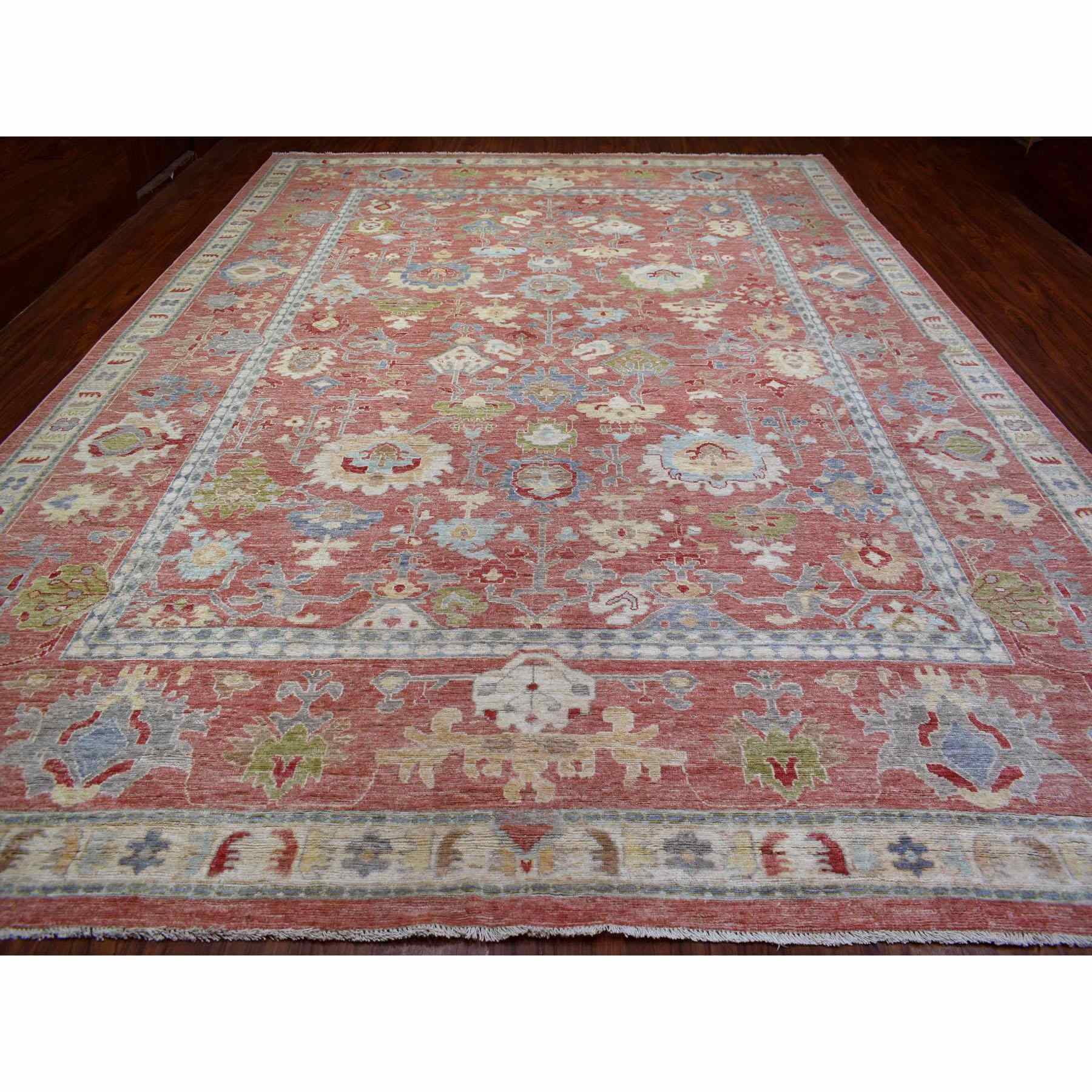 Oushak-And-Peshawar-Hand-Knotted-Rug-353755