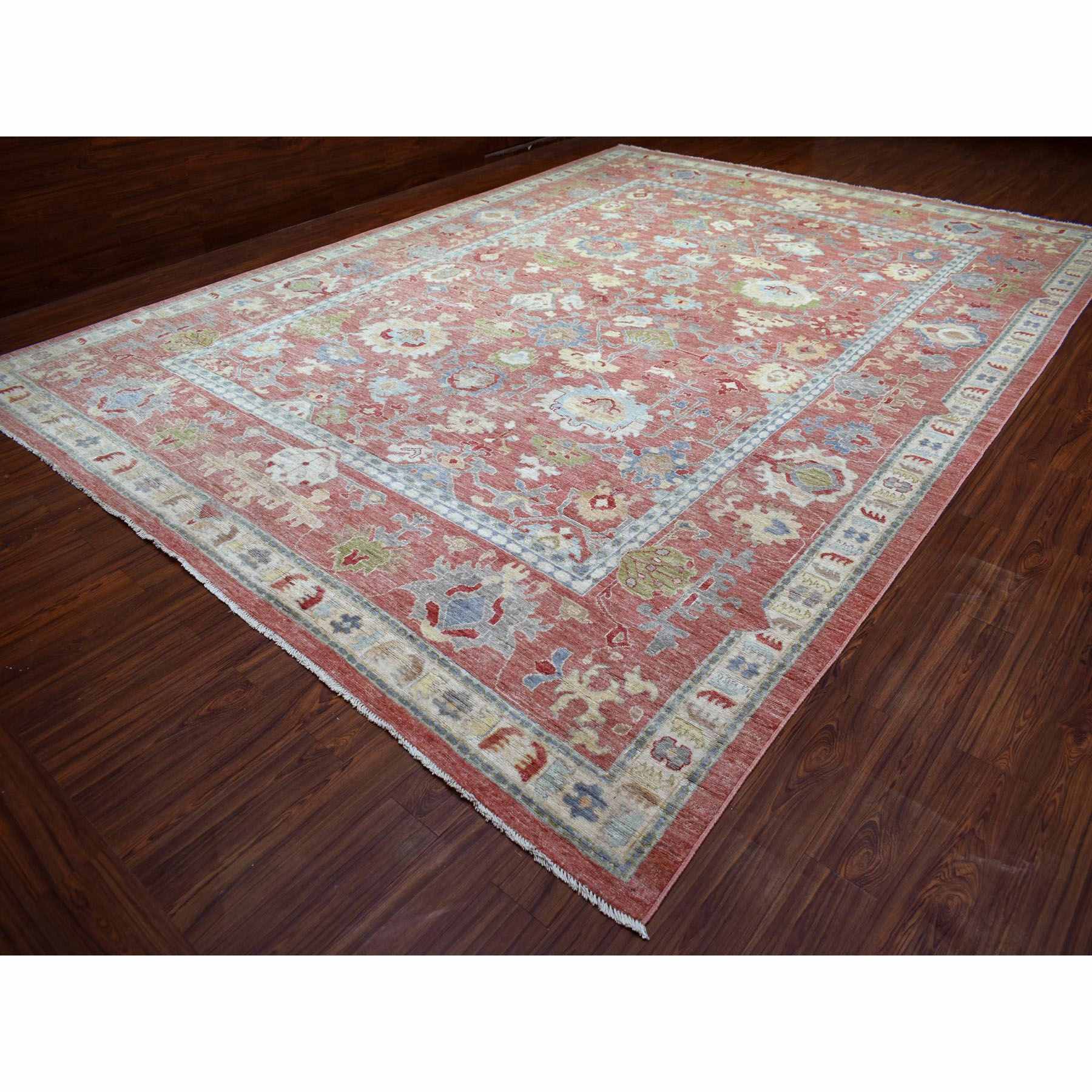 Oushak-And-Peshawar-Hand-Knotted-Rug-353755