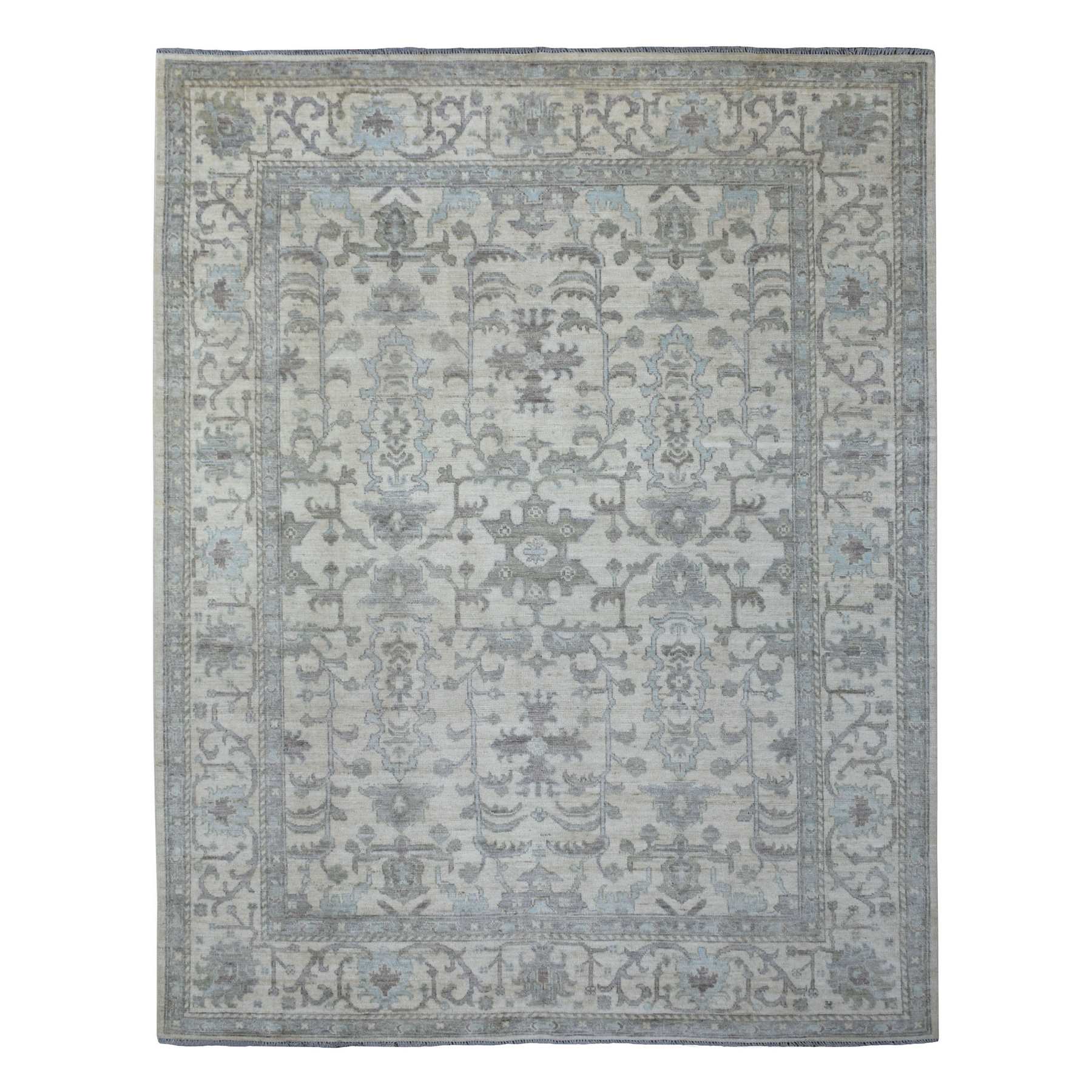 Oushak-And-Peshawar-Hand-Knotted-Rug-354300