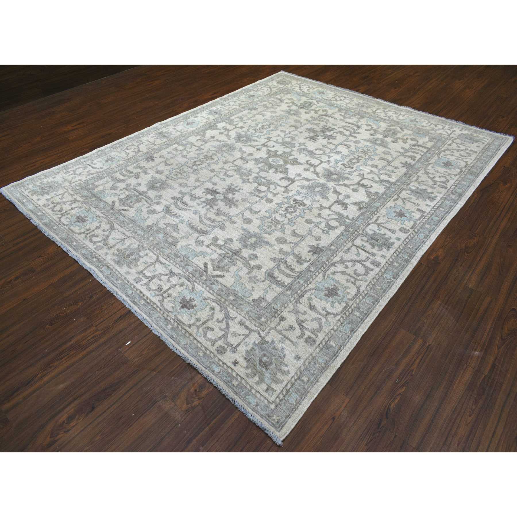 Oushak-And-Peshawar-Hand-Knotted-Rug-354300