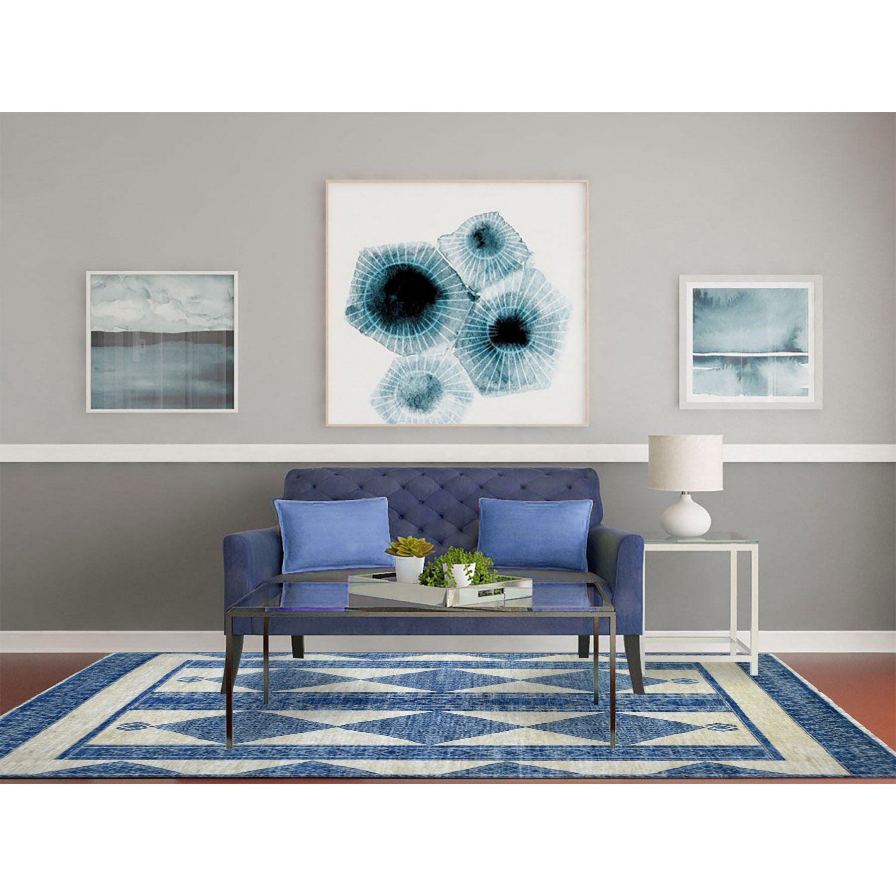 Oushak-And-Peshawar-Hand-Knotted-Rug-354670